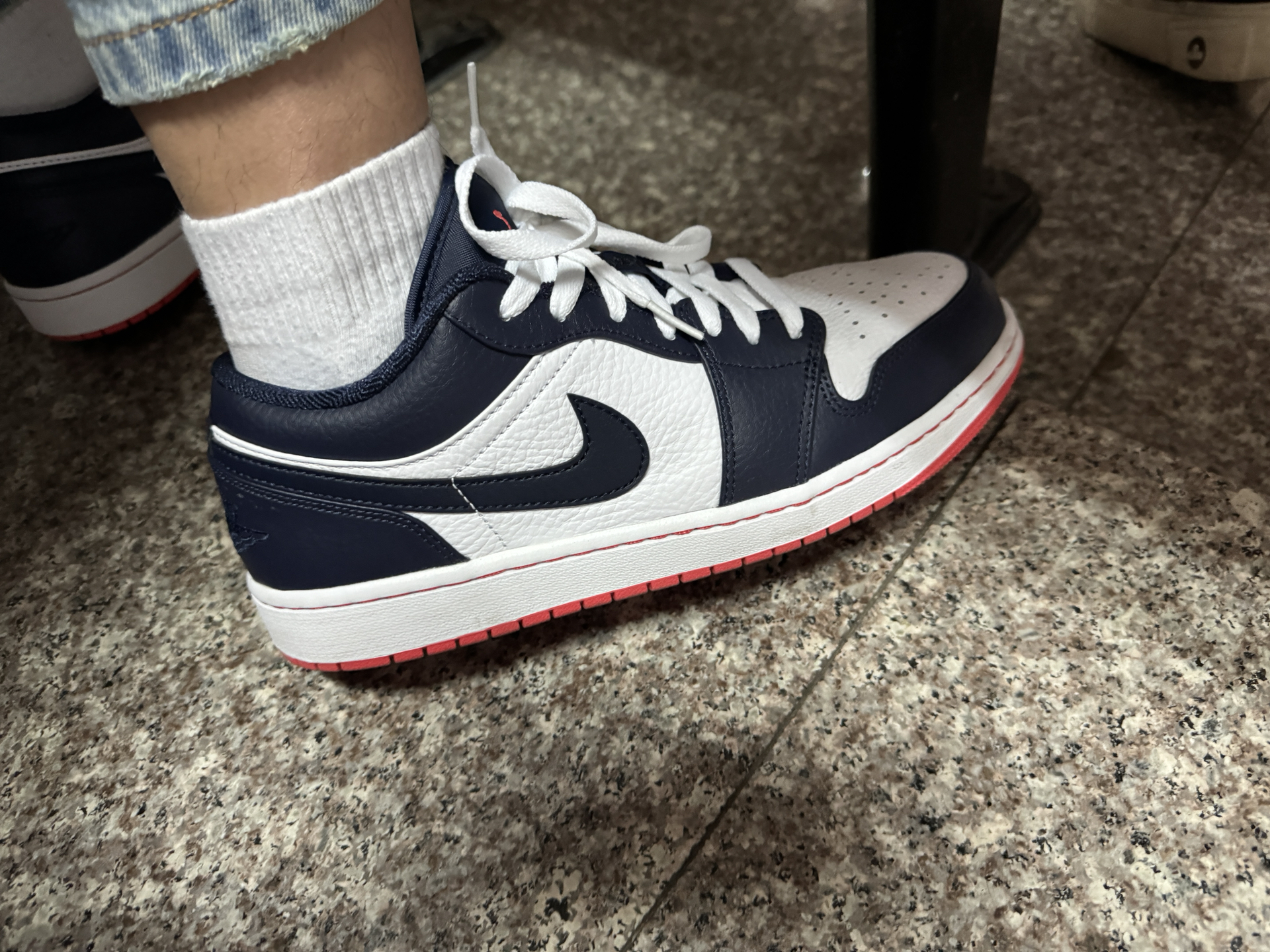 custom review-Jordan Air Jordan 1 Retro Low Топ Баскетбольные кроссовки Унисекс Полночный синий