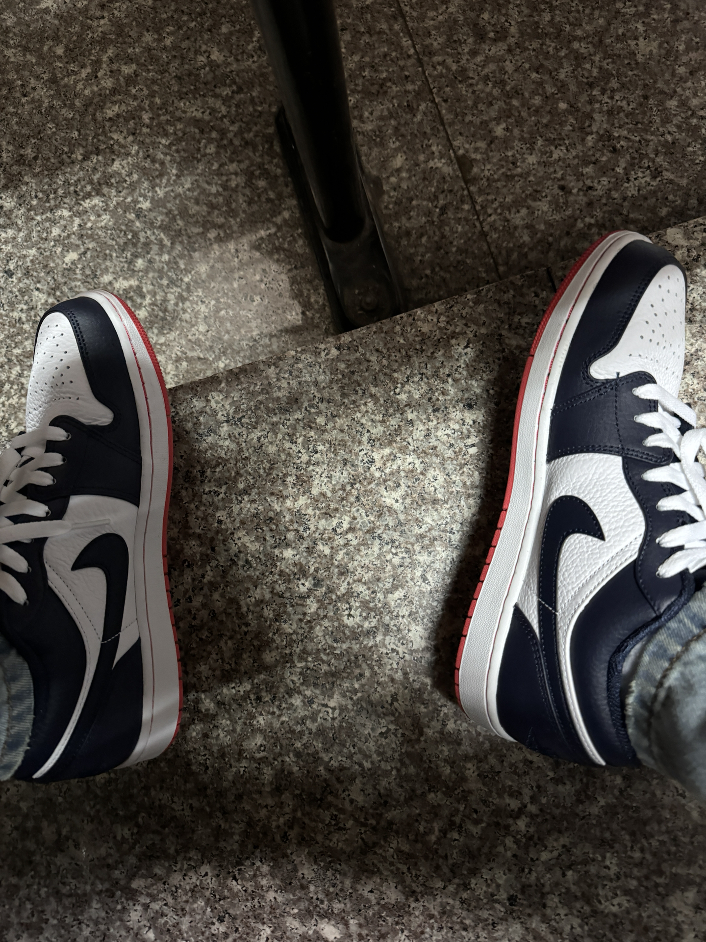 custom review-Jordan Air Jordan 1 Retro Low Топ Баскетбольные кроссовки Унисекс Полночный синий