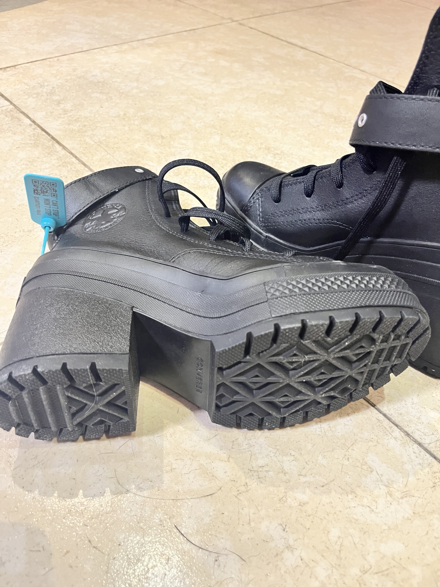 custom review-Converse Chuck 70 Грубый каблук Высокие каблуки Женские Черный