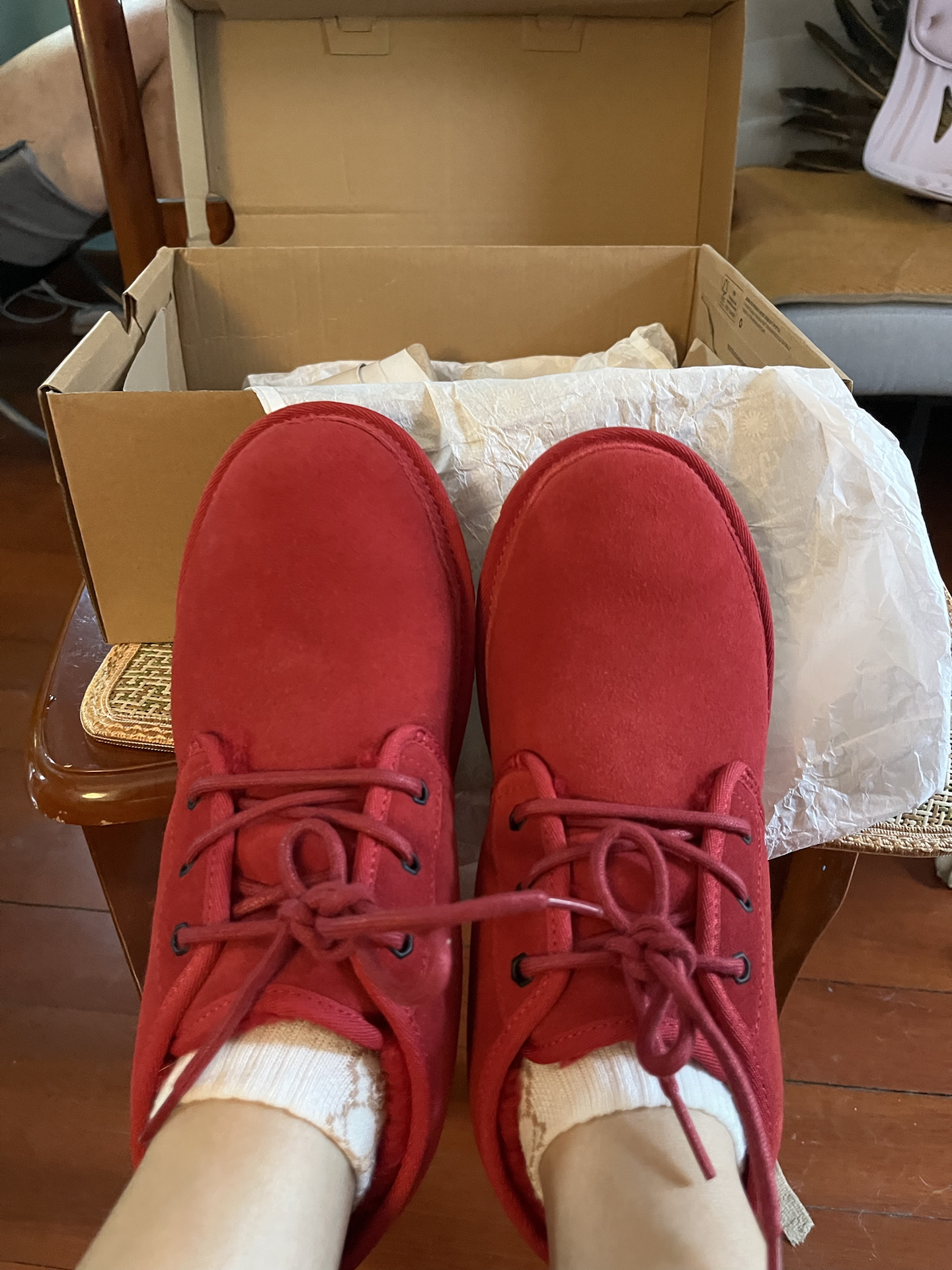 custom review-UGG Artificial Suede Thermal С флисовой подкладкой Удобные Ботинки для снега Женские Самба Красный