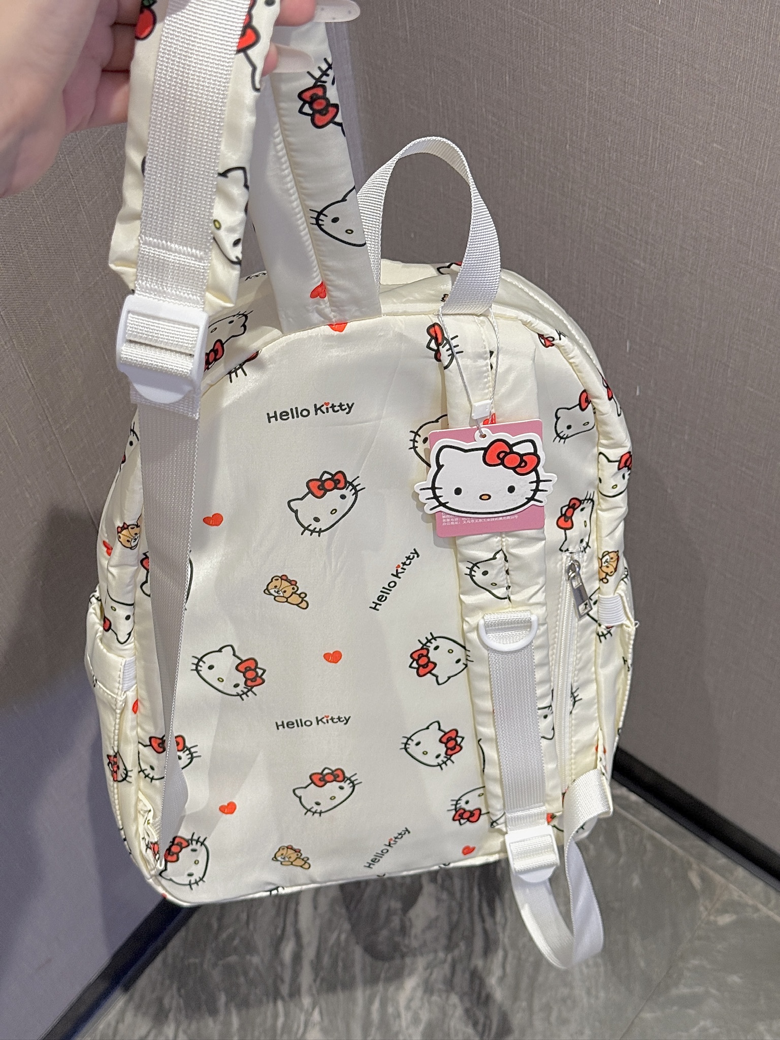 看我又买了什么新的双肩包
就是这个几十块钱的kt双肩包
食物会比图片