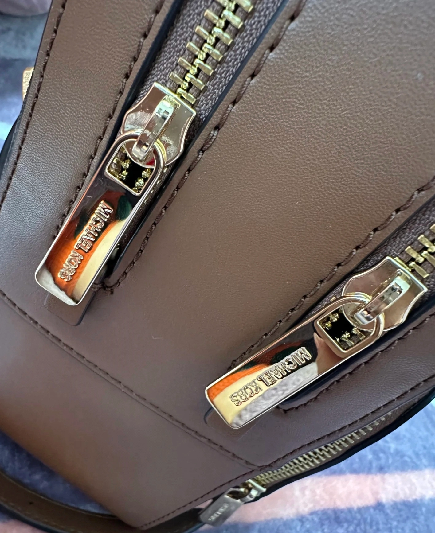 custom review-MICHAEL KORS Jaycee Холст и Кожа Рюкзак Женские Коричневый