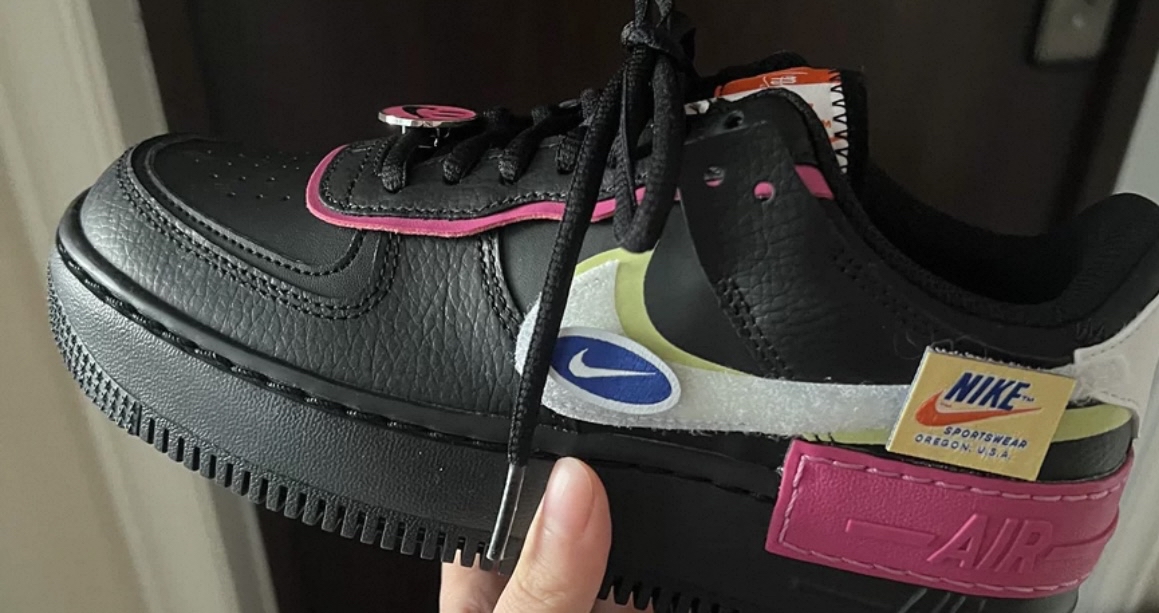 custom review-Nike Air FORCE 1 Low Топ Скейтборд Кроссовки Женские Черный Белый Розовый