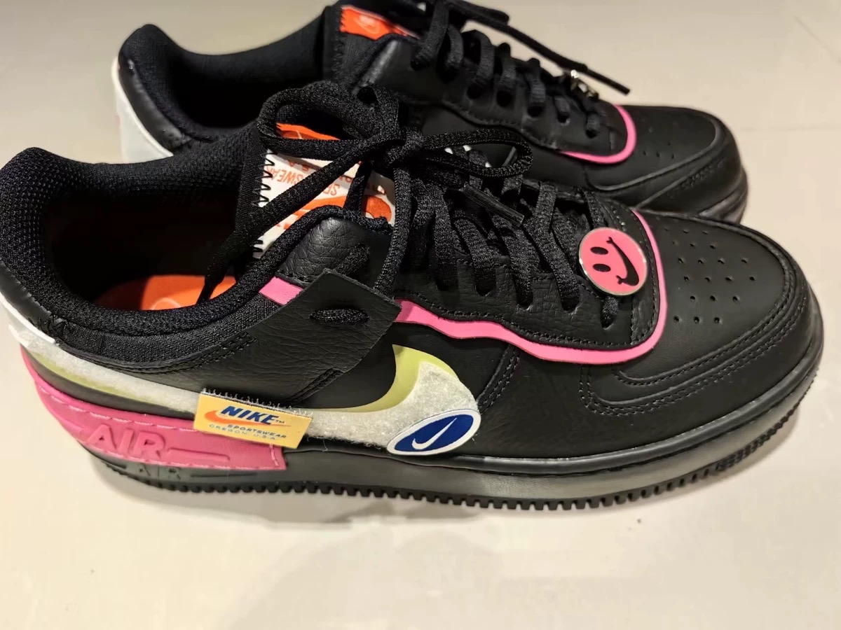 custom review-Nike Air FORCE 1 Low Топ Скейтборд Кроссовки Женские Черный Белый Розовый