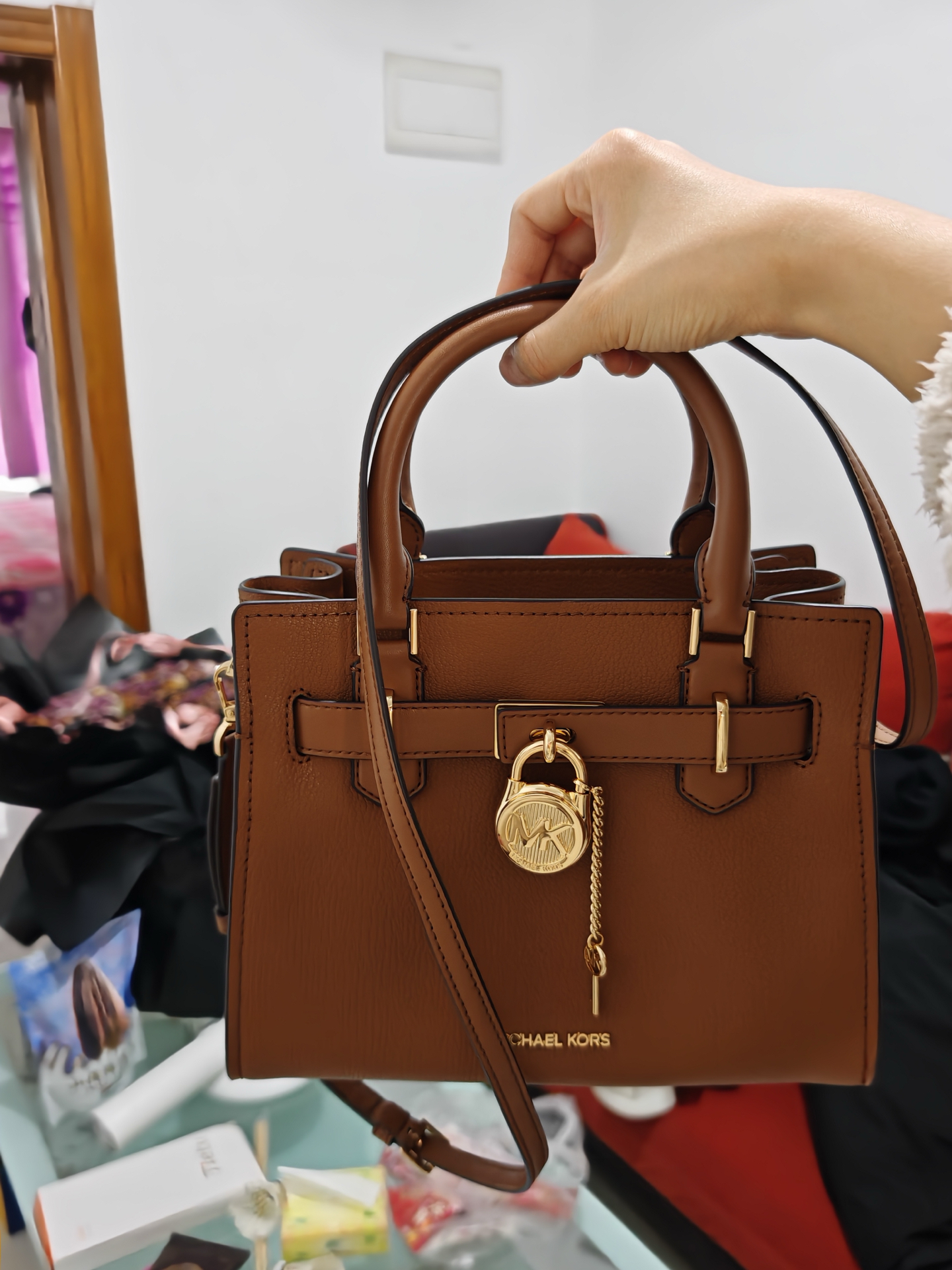 custom review-MICHAEL KORS Сумка через плечо из кожи женская коричневая