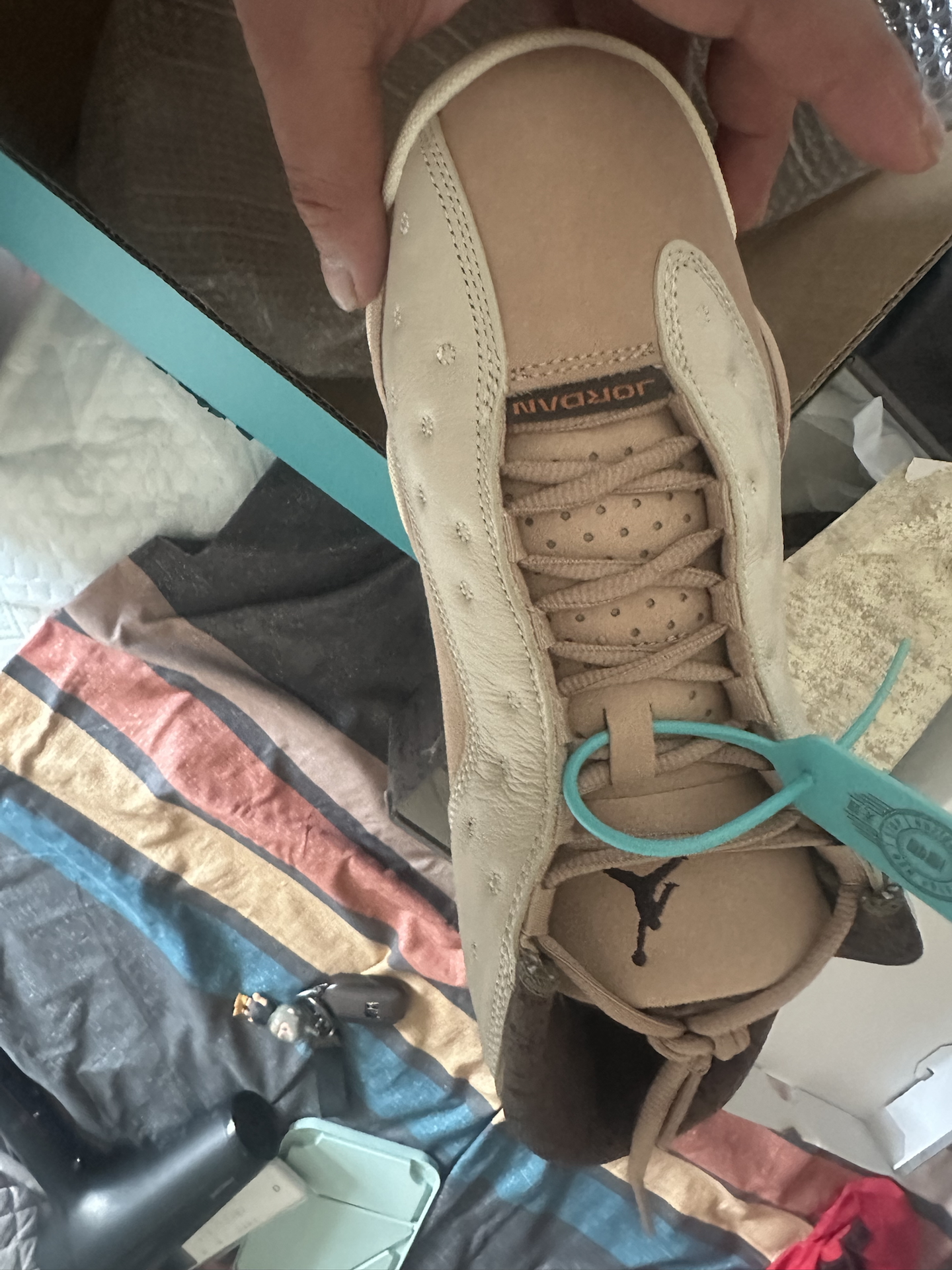 custom review-Jordan Air Jordan 13 Нижняя юбка Устойчивая к истиранию Низкий Топ Винтажные баскетбольные кроссовки Мужские Бежево-розовые Выпуск 2025 года