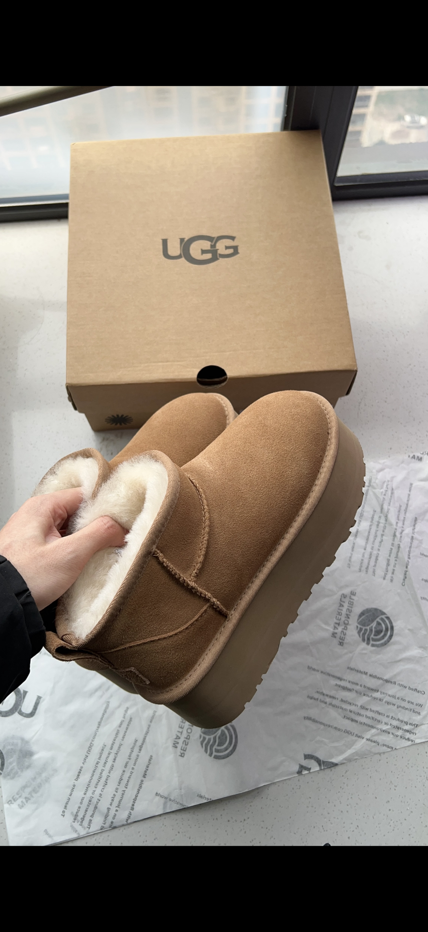 custom review-UGG Короткие Снежные Ботинки Женские Каштановые