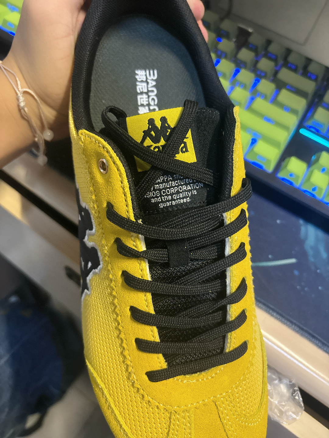 custom review-KAPPA O.Lite70 Спина до Спины Устойчивые к истиранию Низкие Кроссовки для скейтбординга Унисекс Желтый Черный