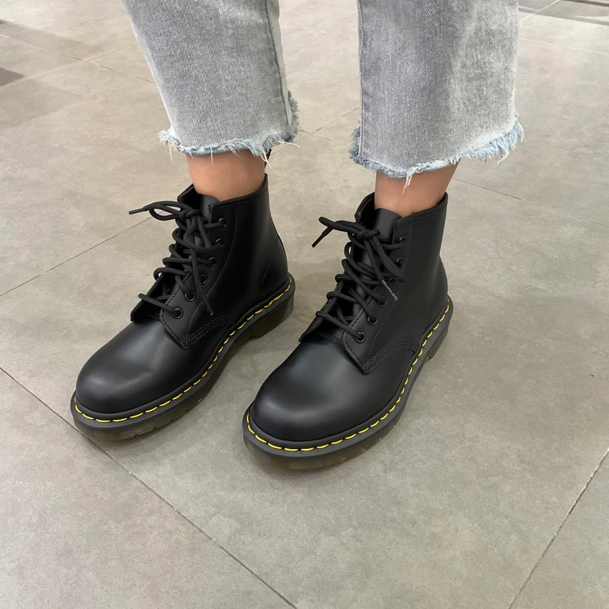 custom review-Dr.Martens 101 YS 6 Eyelets Короткий Мартин Ботинок Унисекс Черный