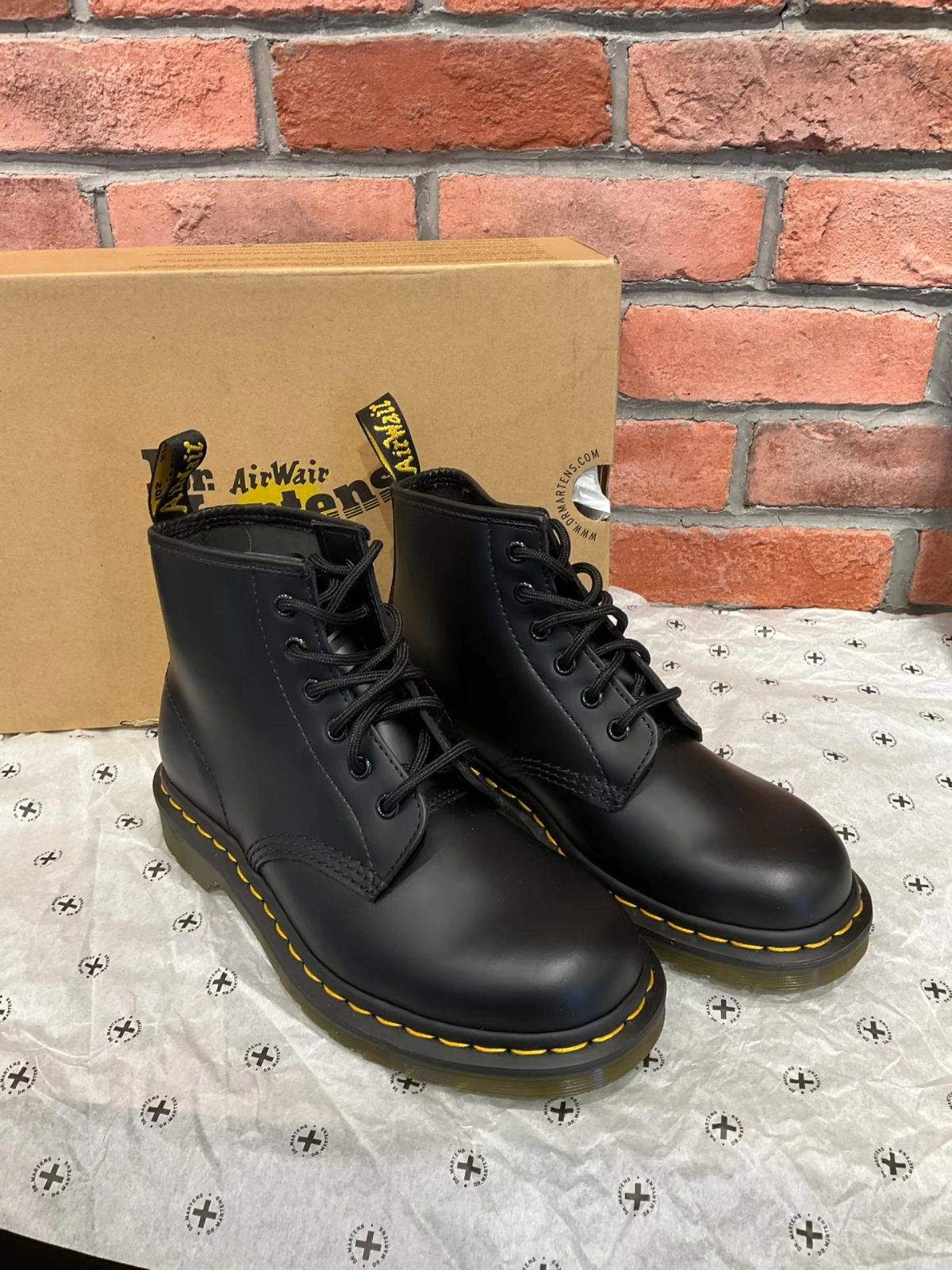 custom review-Dr.Martens 101 YS 6 Eyelets Короткий Мартин Ботинок Унисекс Черный
