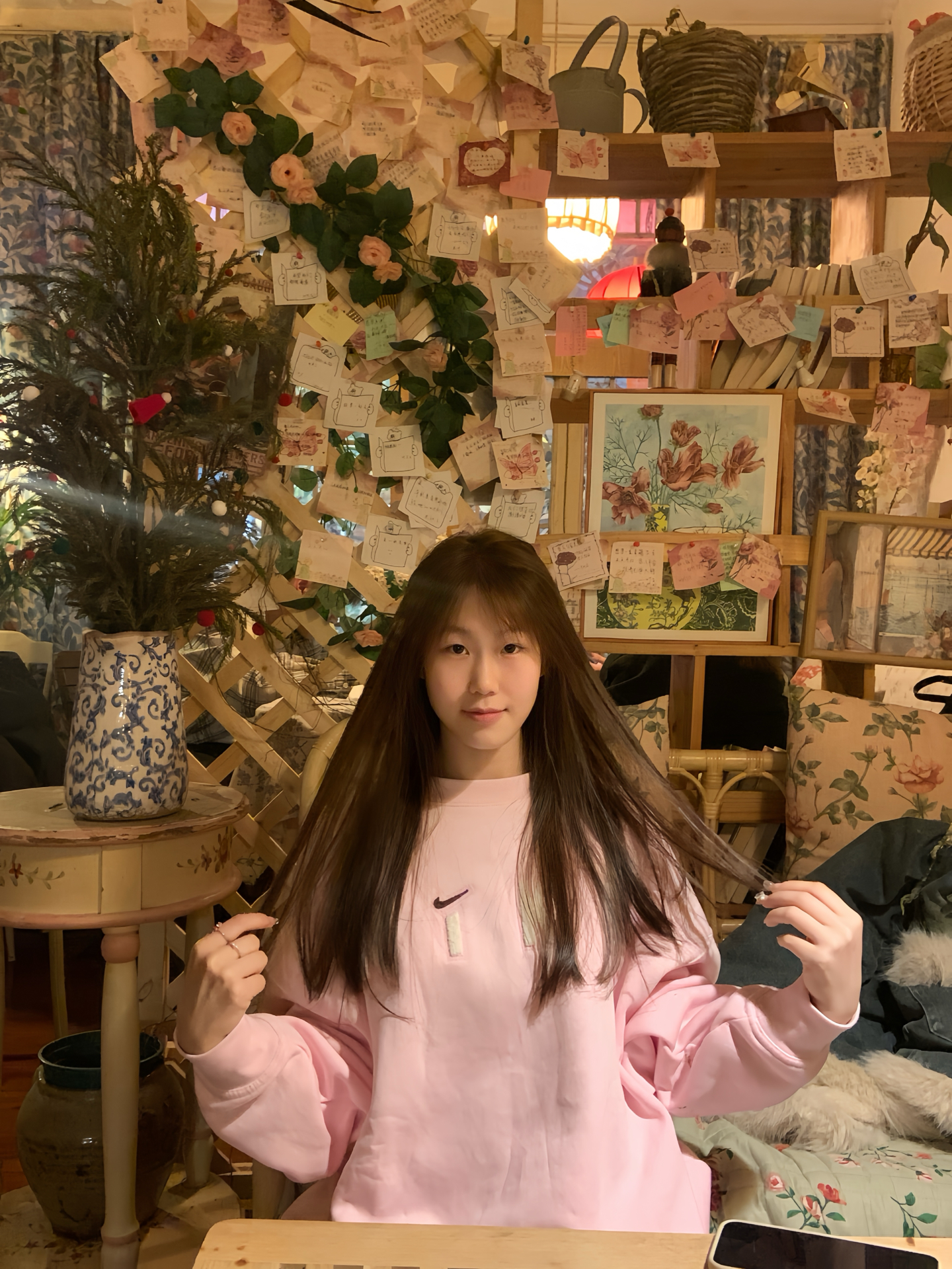 custom review-nike AS W NSW Cozy FLC OS CRW Толстовка Женская Розовая