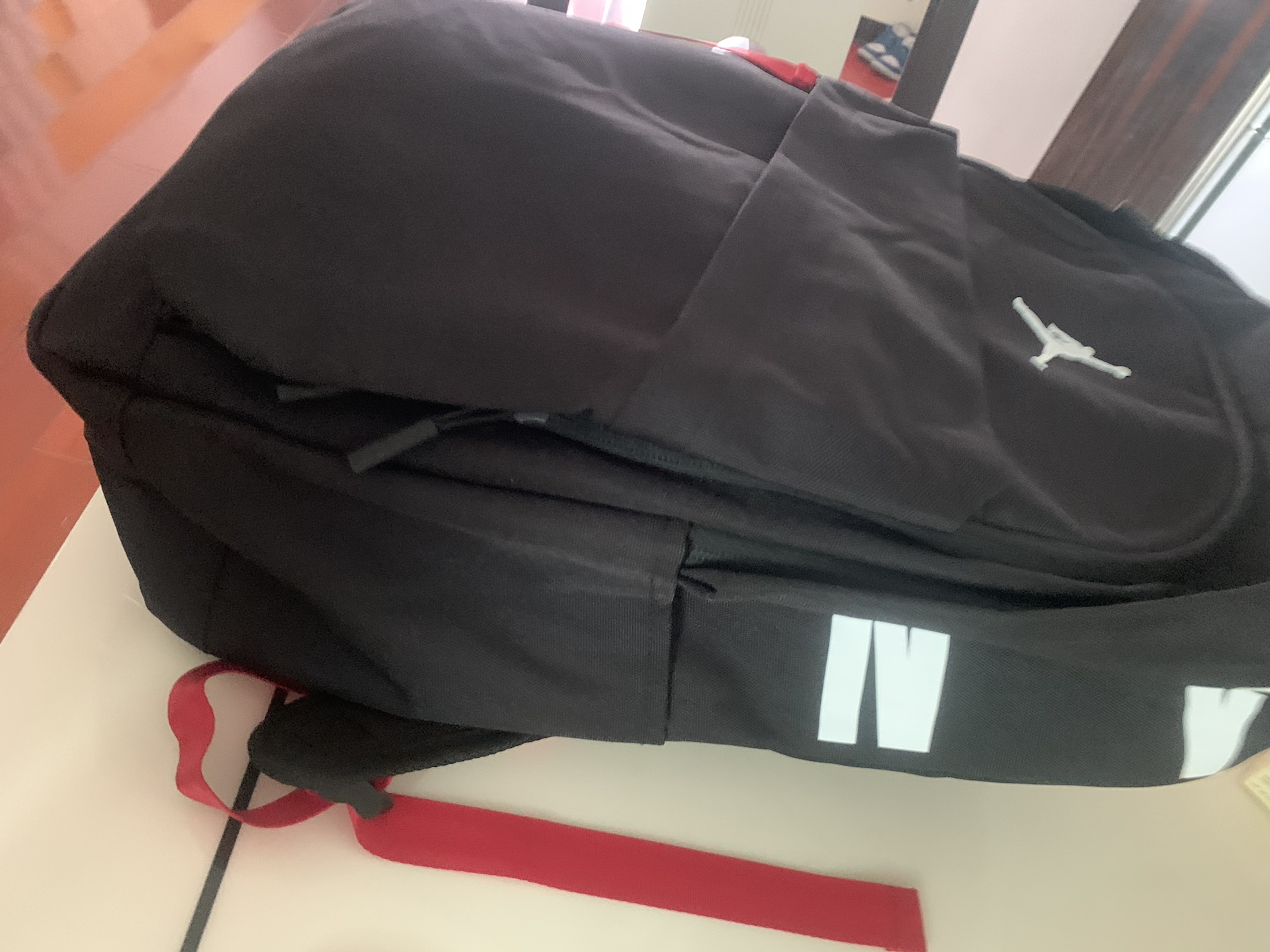 custom review-Jordan Полиэстер Рюкзак Стандартный (Standard) Унисекс Черный Красный