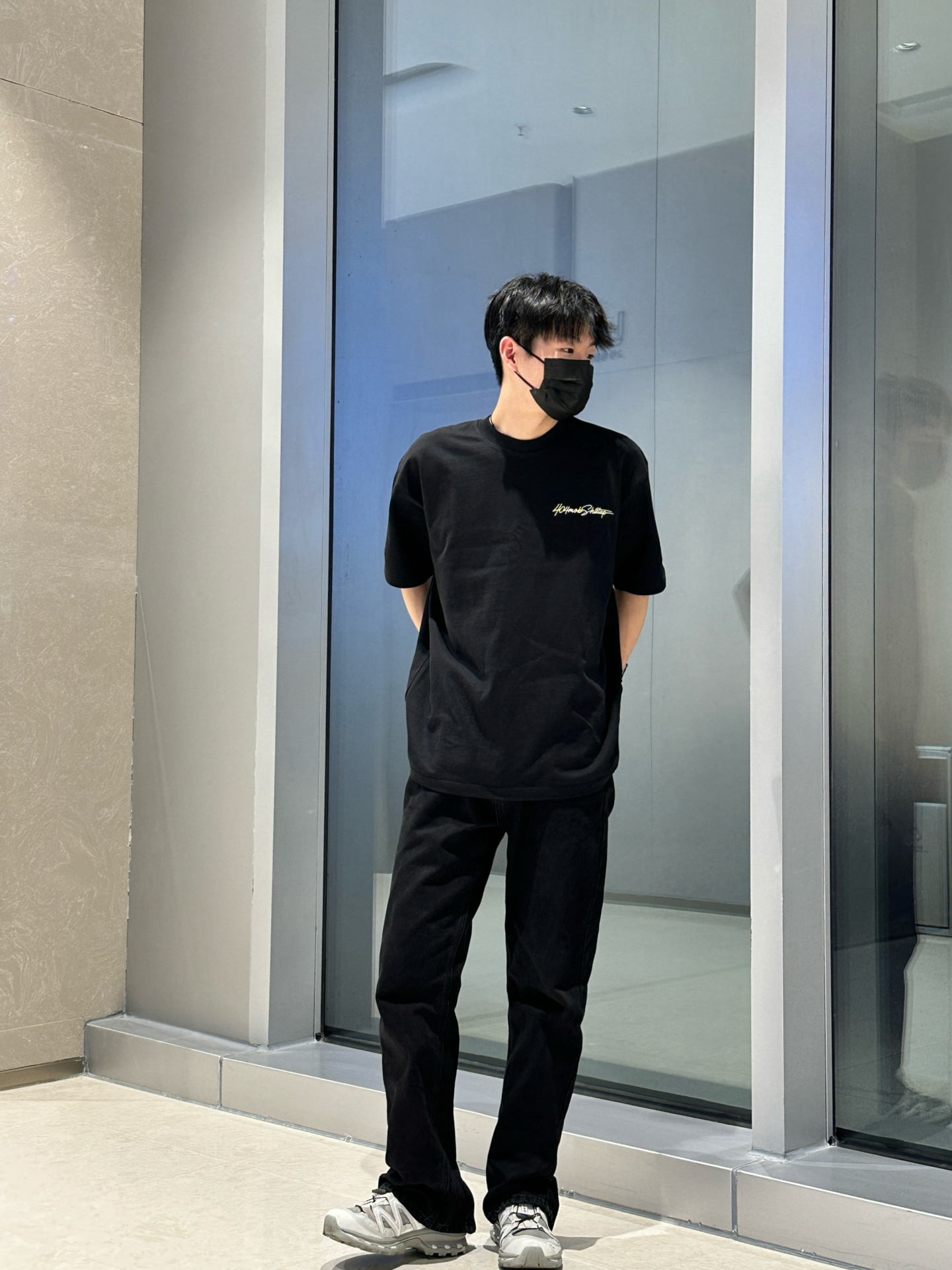 男生夏日ootd潮流黑t