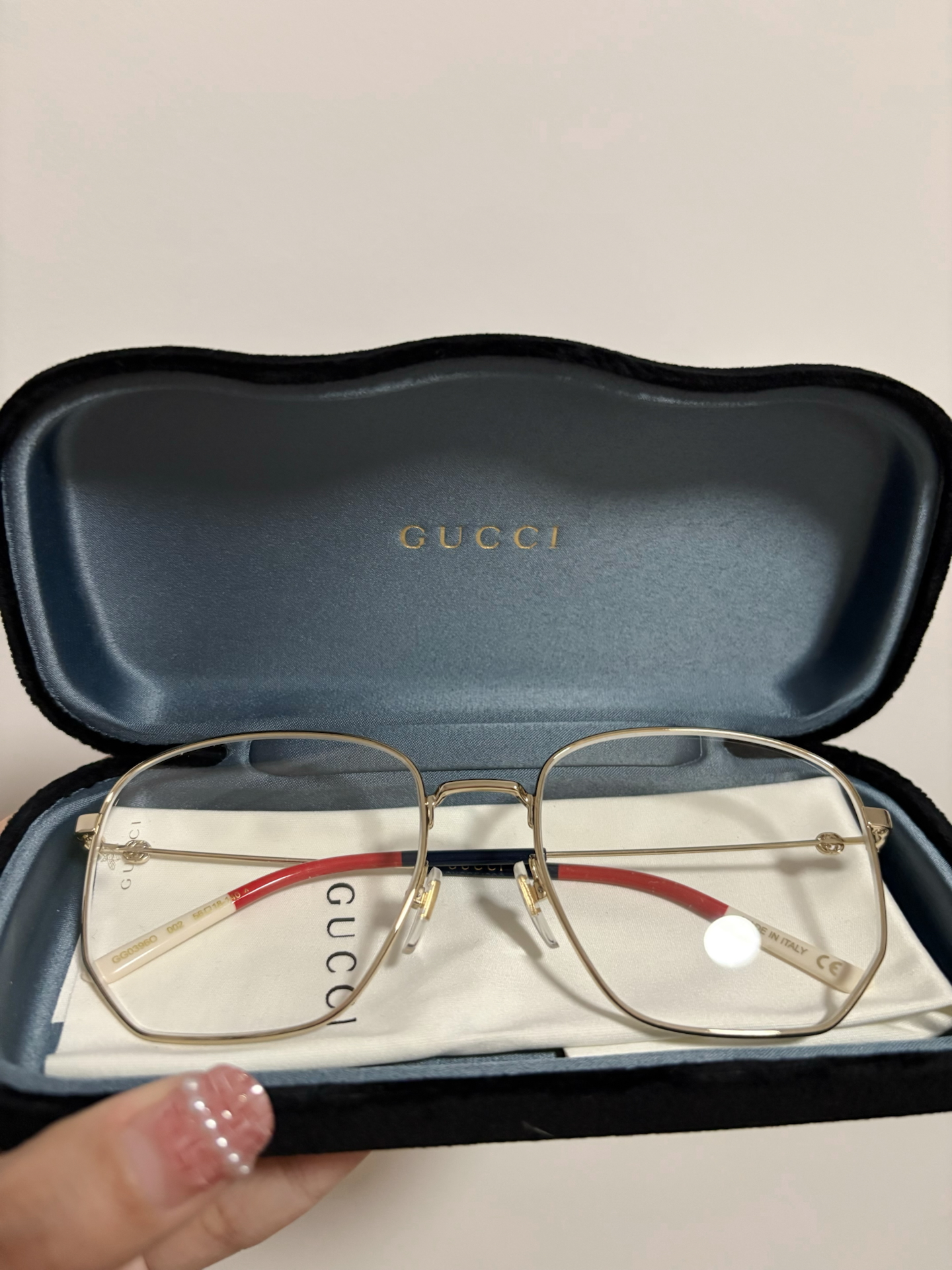 custom review-GUCCI Love Parade Сплав Фигурные Очки с диоптриями Унисекс Золото
