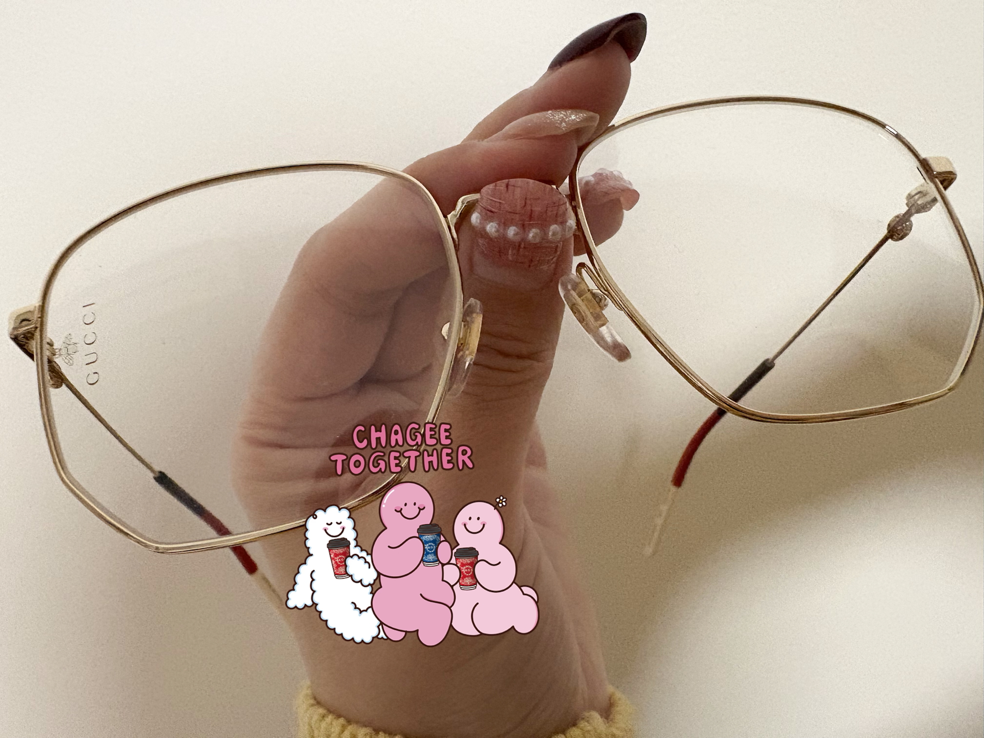 custom review-GUCCI Love Parade Сплав Фигурные Очки с диоптриями Унисекс Золото