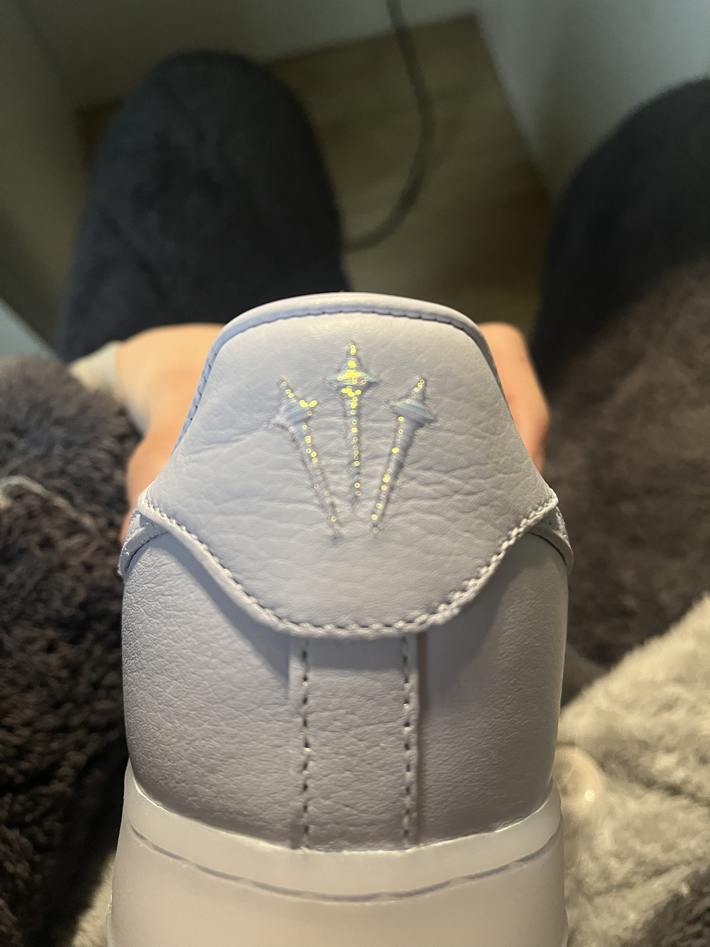 custom review-NOCTA x Nike Air FORCE 1 Slip-on Устойчивый к истиранию Низкий топ Скейтборд Кроссовки Унисекс Фиолетовый Серебряный
