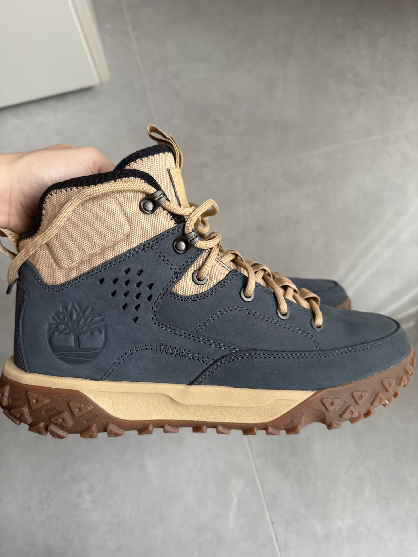 custom review-Timberland Motion 6 Устойчивые к истиранию и скольжению носки Crew для активного отдыха Мужские Темно-синие Коричневые