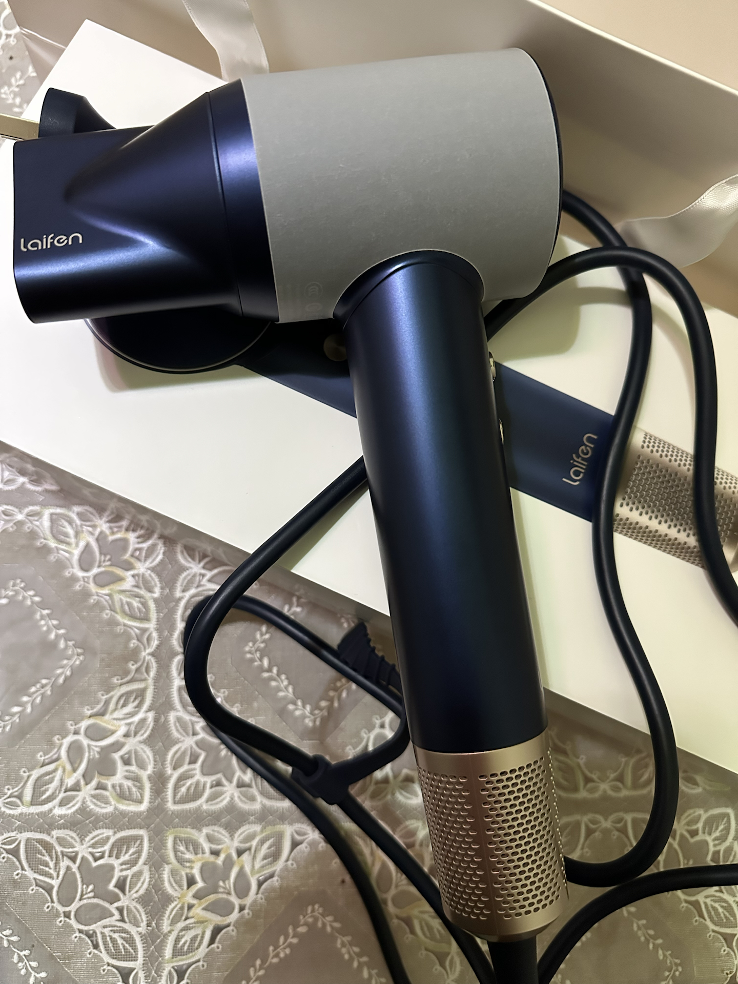 custom review-Laifen Фены 1500W Синий Золото Коробка Высокая Скорость Быстросохнущий Черный Технология High Speed