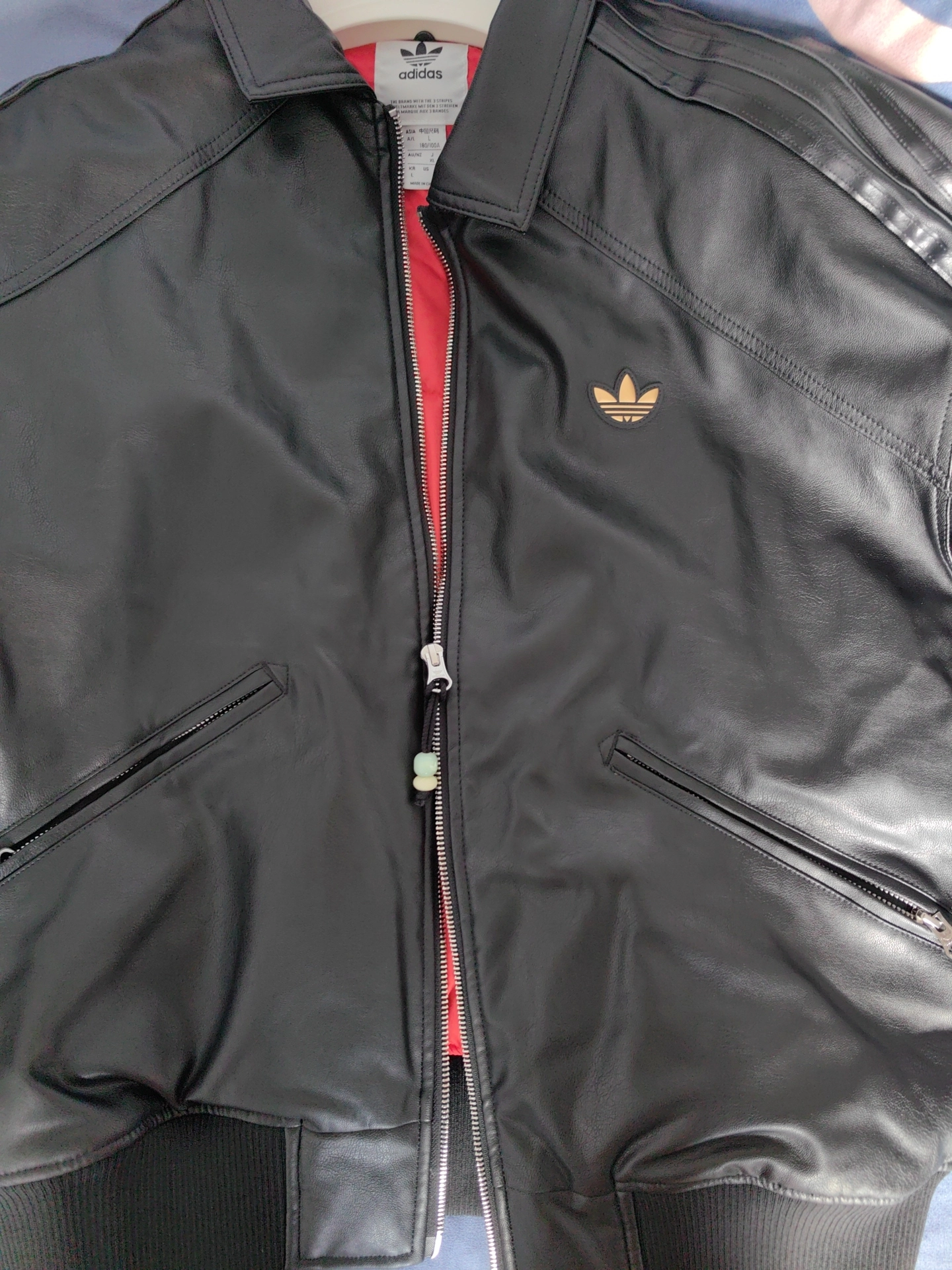 custom review-Adidas Originals Куртки и Пальто Мужские Черный Светло-Красный