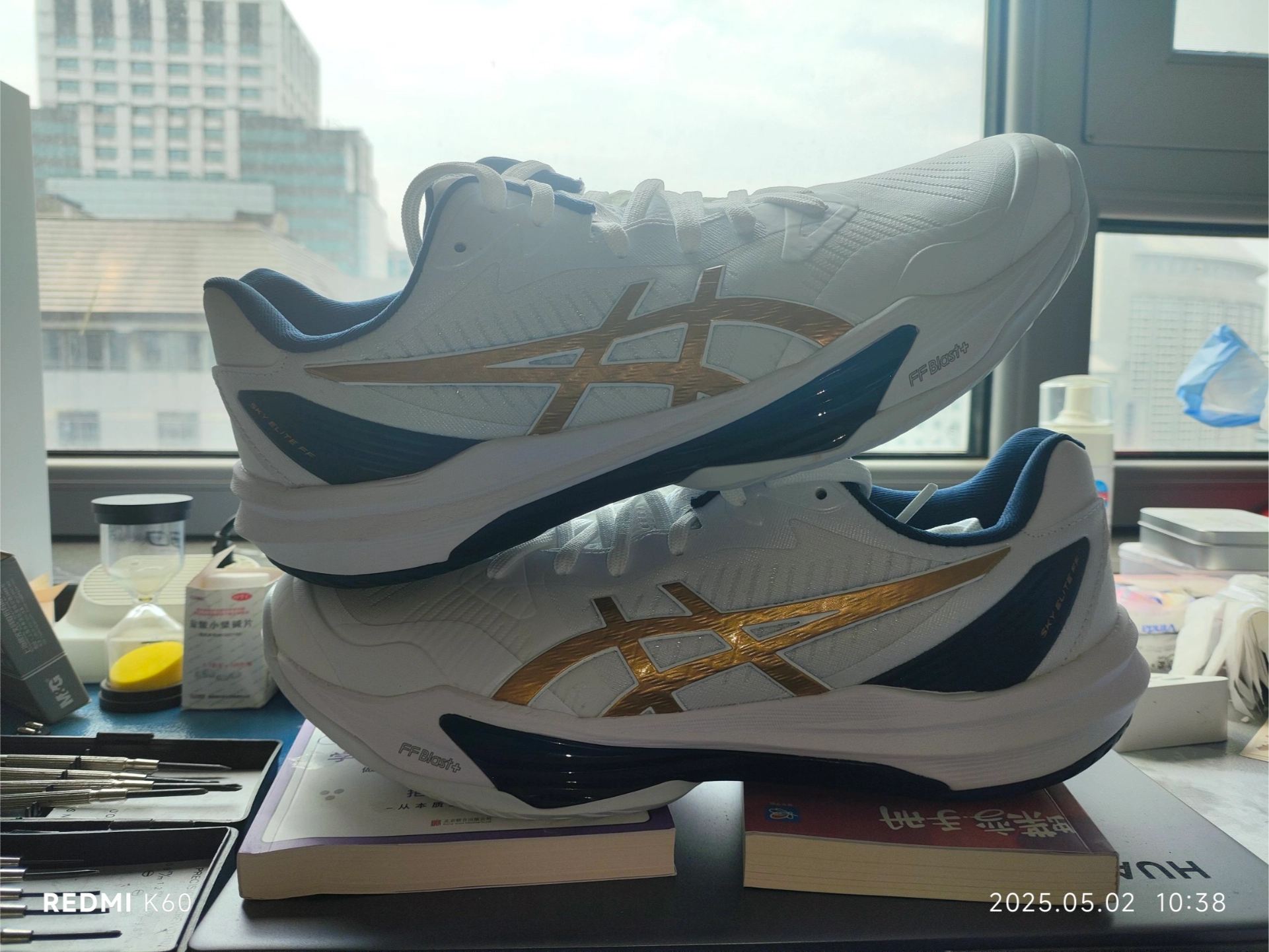 custom review-ASICS Sky Elite FF 3 Low Топ Кроссовки для тренировок Мужской Белый Золото