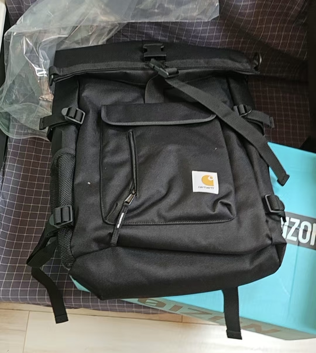 custom review-Carhartt WIP Полиэстер Холст Рюкзак Стандартный Мужской Черный