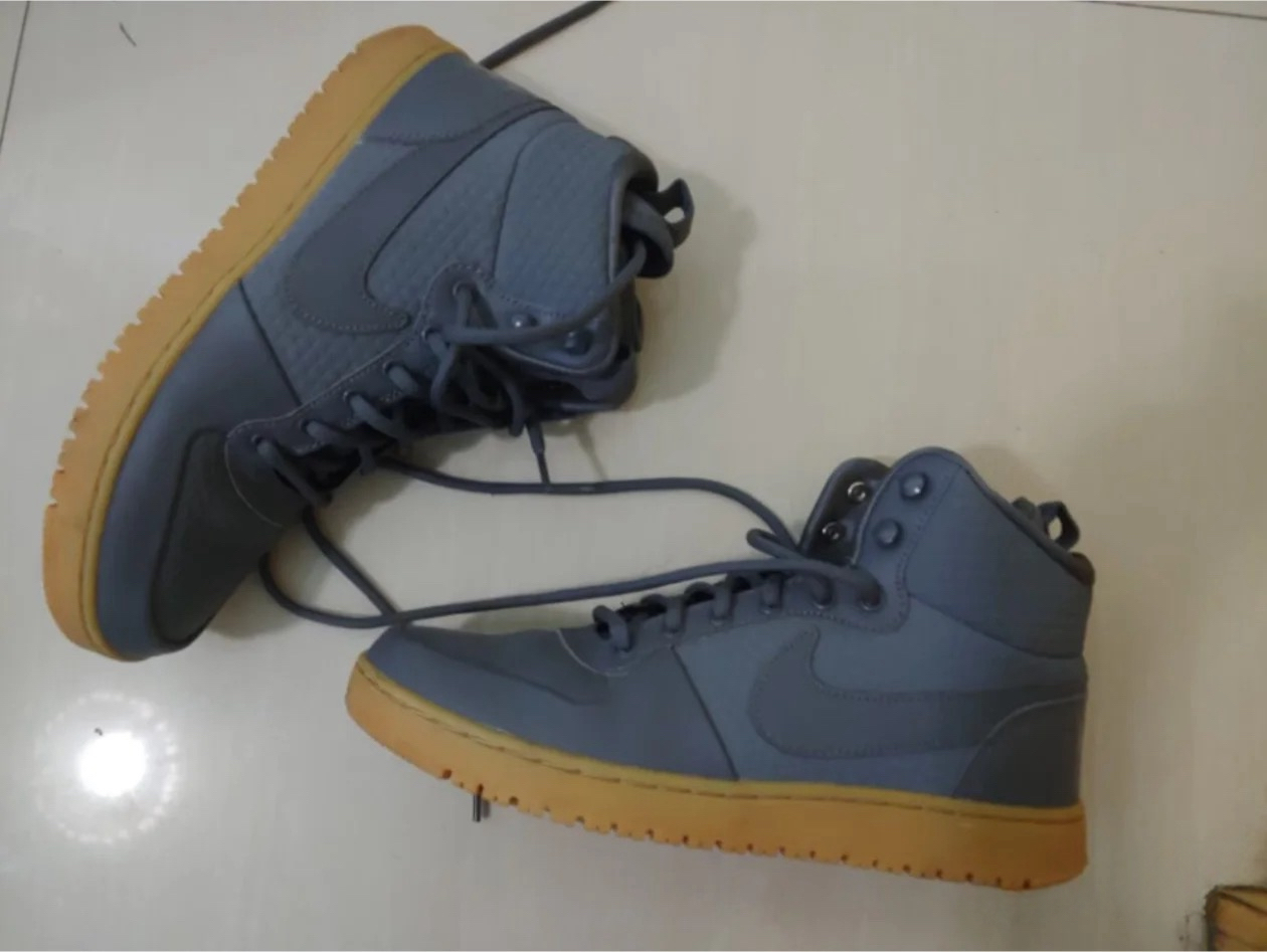 custom review-Nike Court Borough MID Противоскользящие Амортизирующие Устойчивые к износу MID Топ Скейтборд Кроссовки Мужские Серые