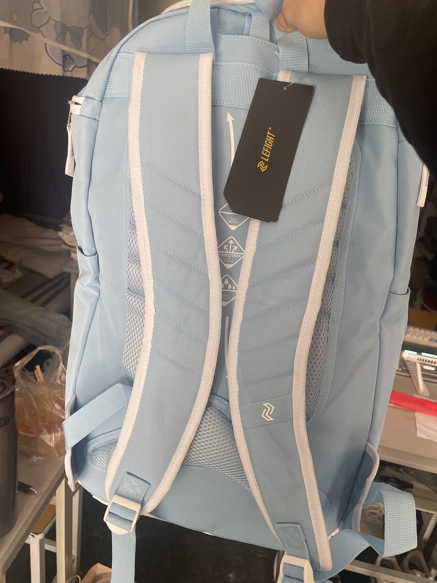 custom review-Lefight E Grade SKY Collection Полиэстер Рюкзак Большой Унисекс Рассвет Градиент Цветение Каролина Синий Ночной Свет