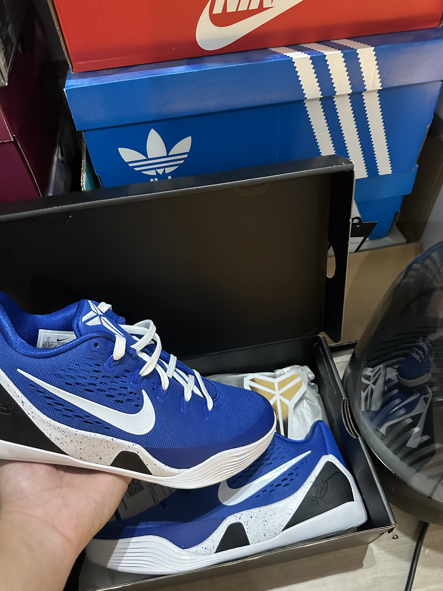 custom review-Nike Kobe 9 Slip Resistant Abrasion Resistant Низкие Баскетбольные Кроссовки Унисекс Blue