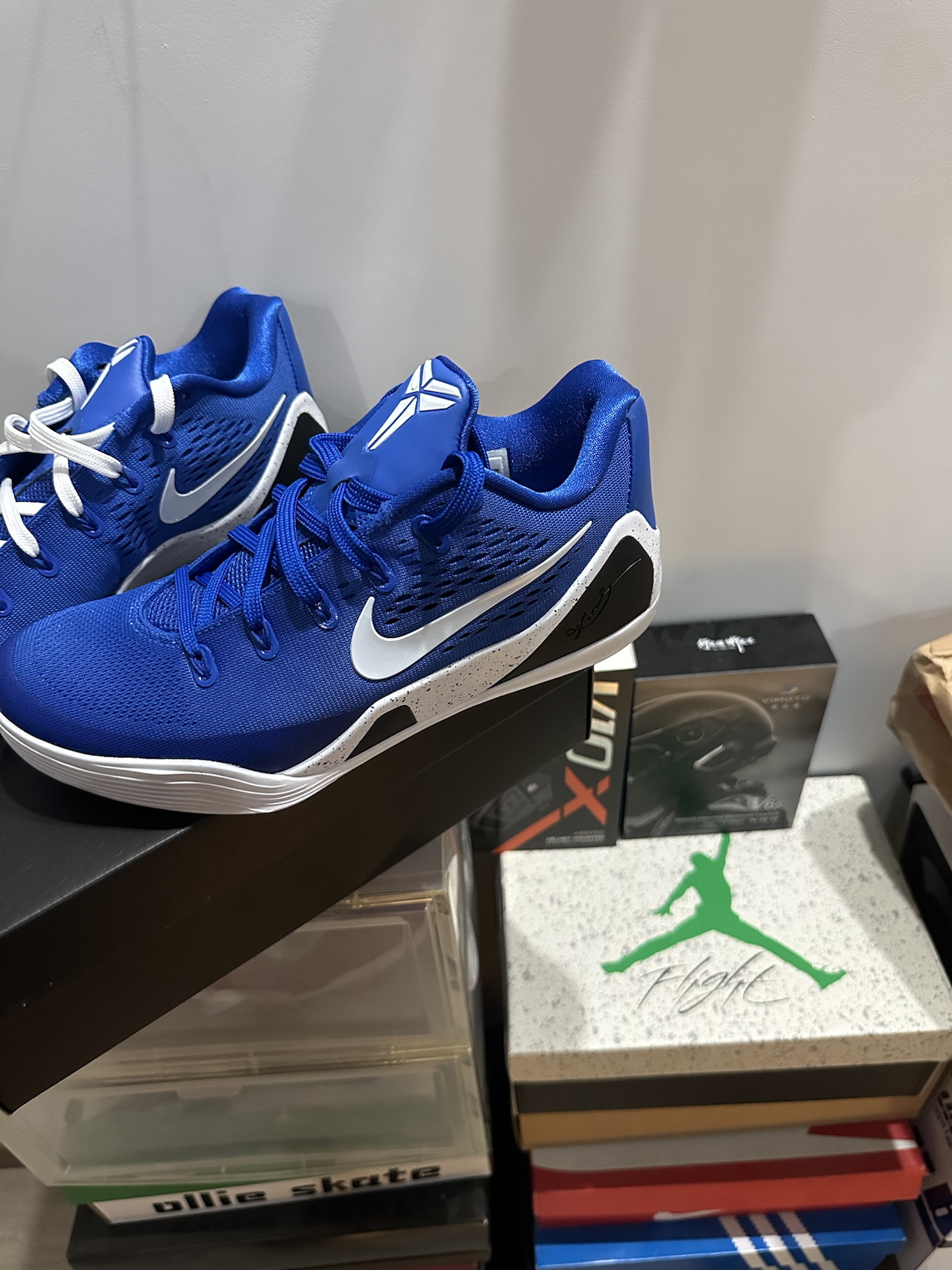 custom review-Nike Kobe 9 Slip Resistant Abrasion Resistant Низкие Баскетбольные Кроссовки Унисекс Blue