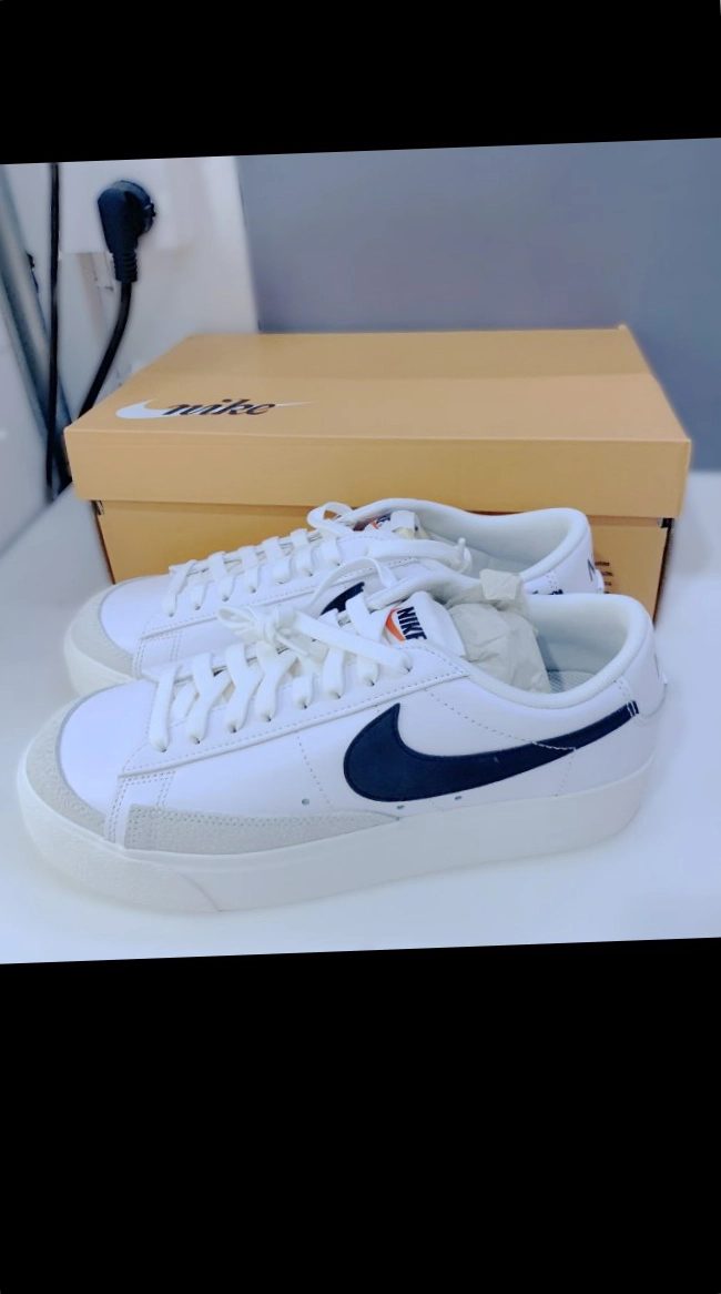 custom review-Nike Blazer Low Top Скейтборд Кроссовки Женские Черно-Белые
