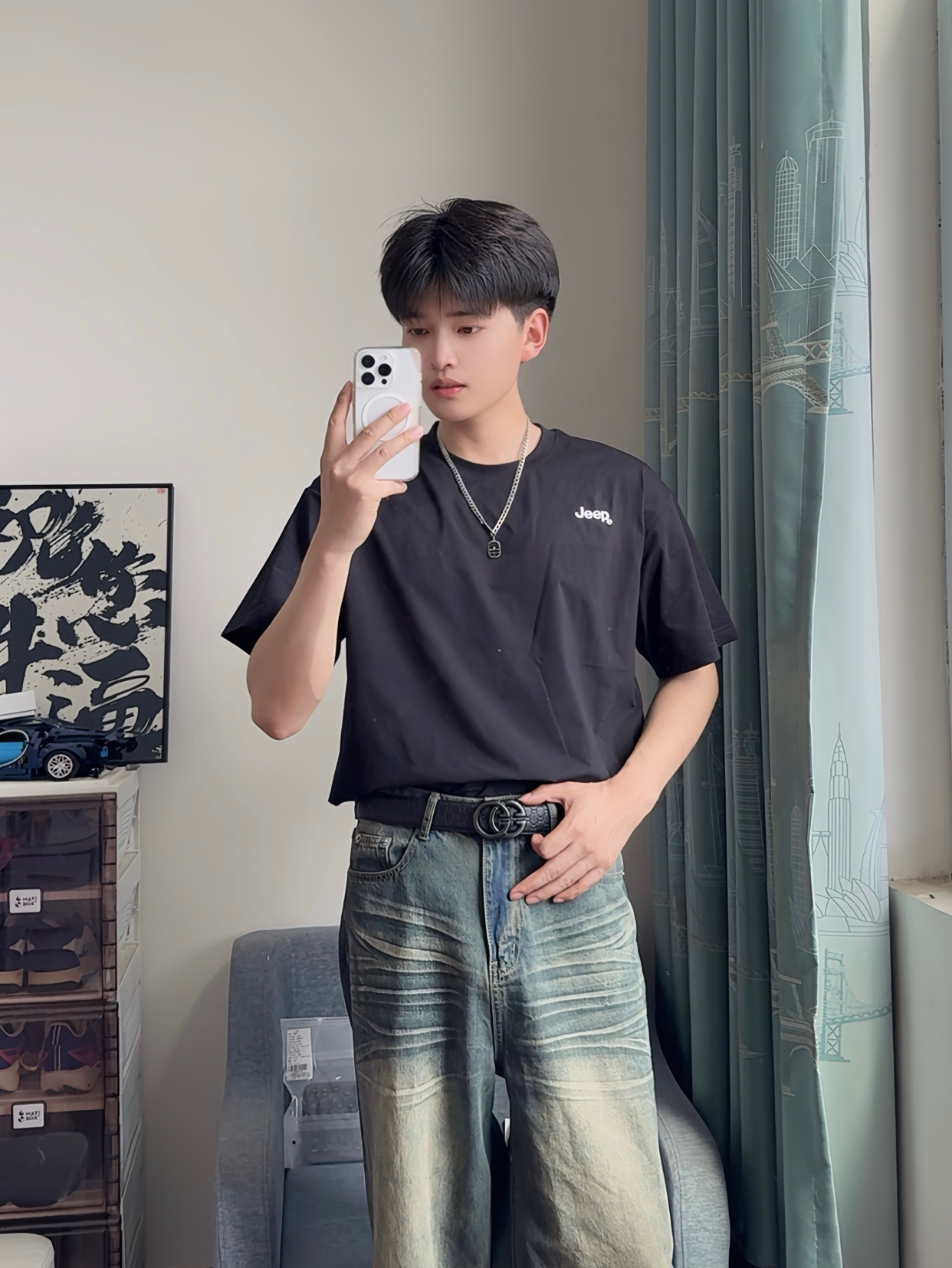 酷酷男生的百搭皮带