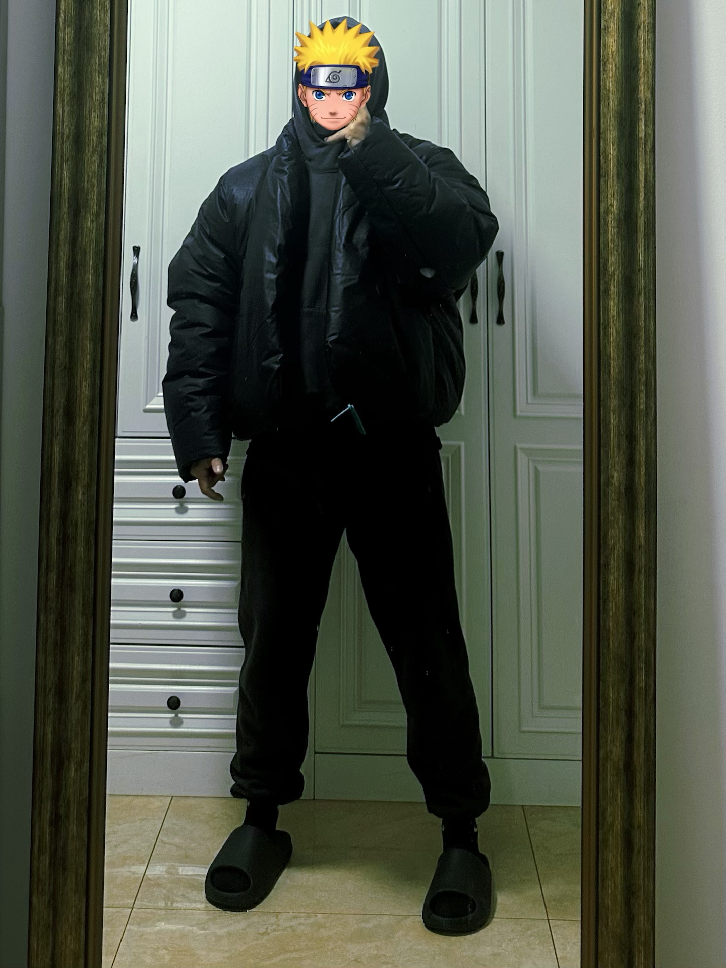 custom review-YEEZY x Gap X Balenciaga Хлопковый пуховик Унисекс Черный