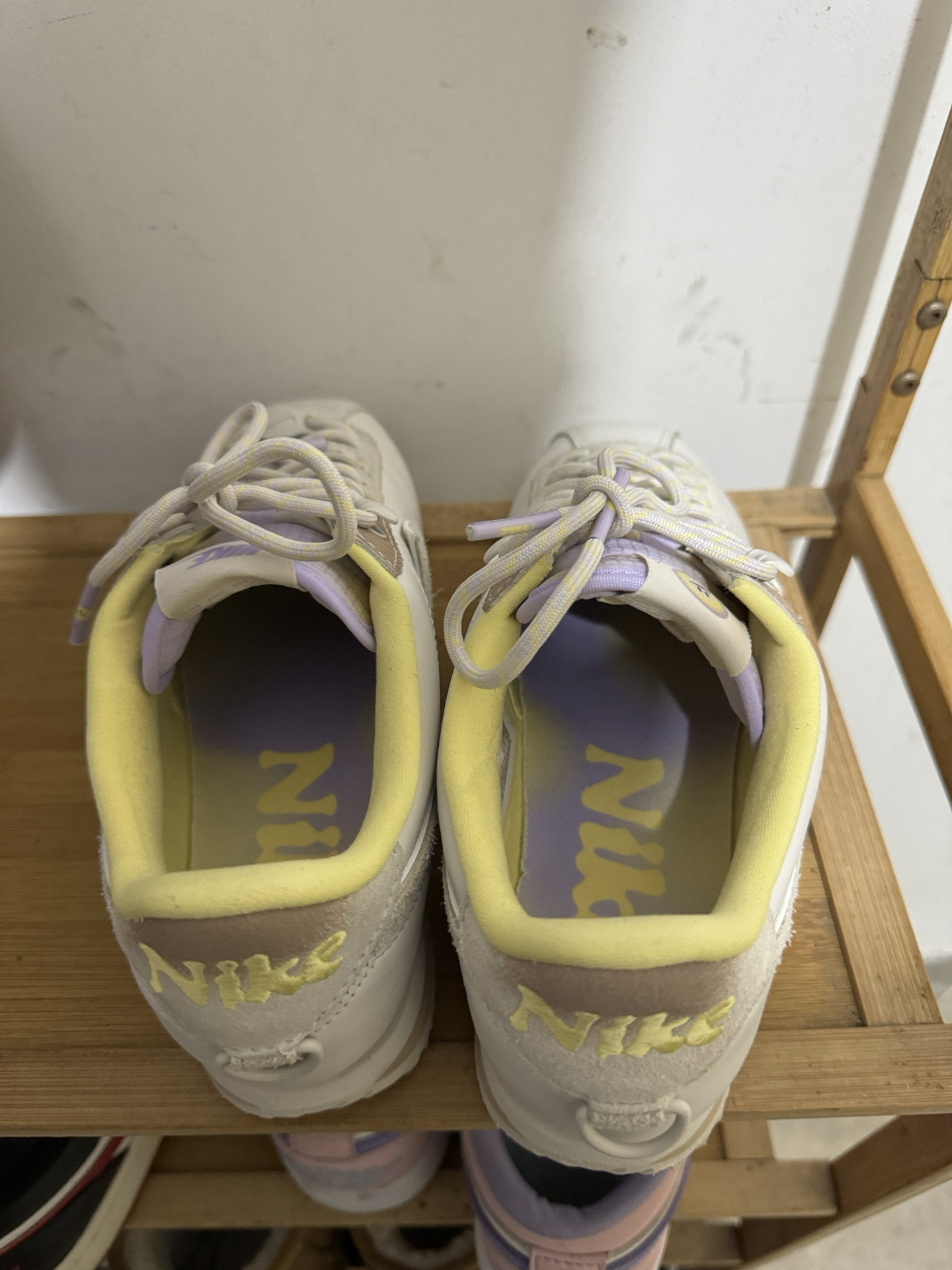 custom review-Nike Cortez 23 Low Топ Беговые кроссовки Унисекс Бежевый Белый Фиолетовый Желтый