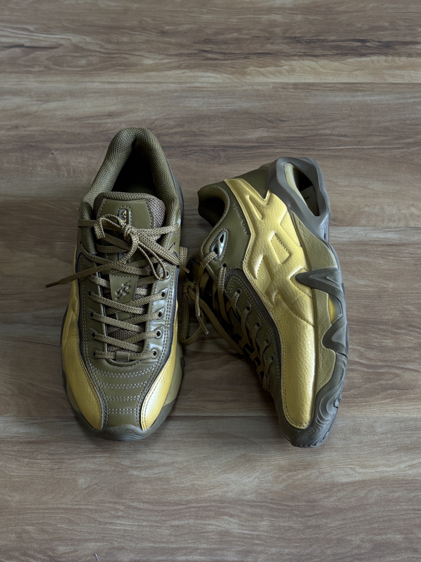 custom review-Kiko Kostadinov x ASICS NOVALIS Сетка Кожа Низкий Верх Повседневная Обувь Мужская Желтая Коричневая