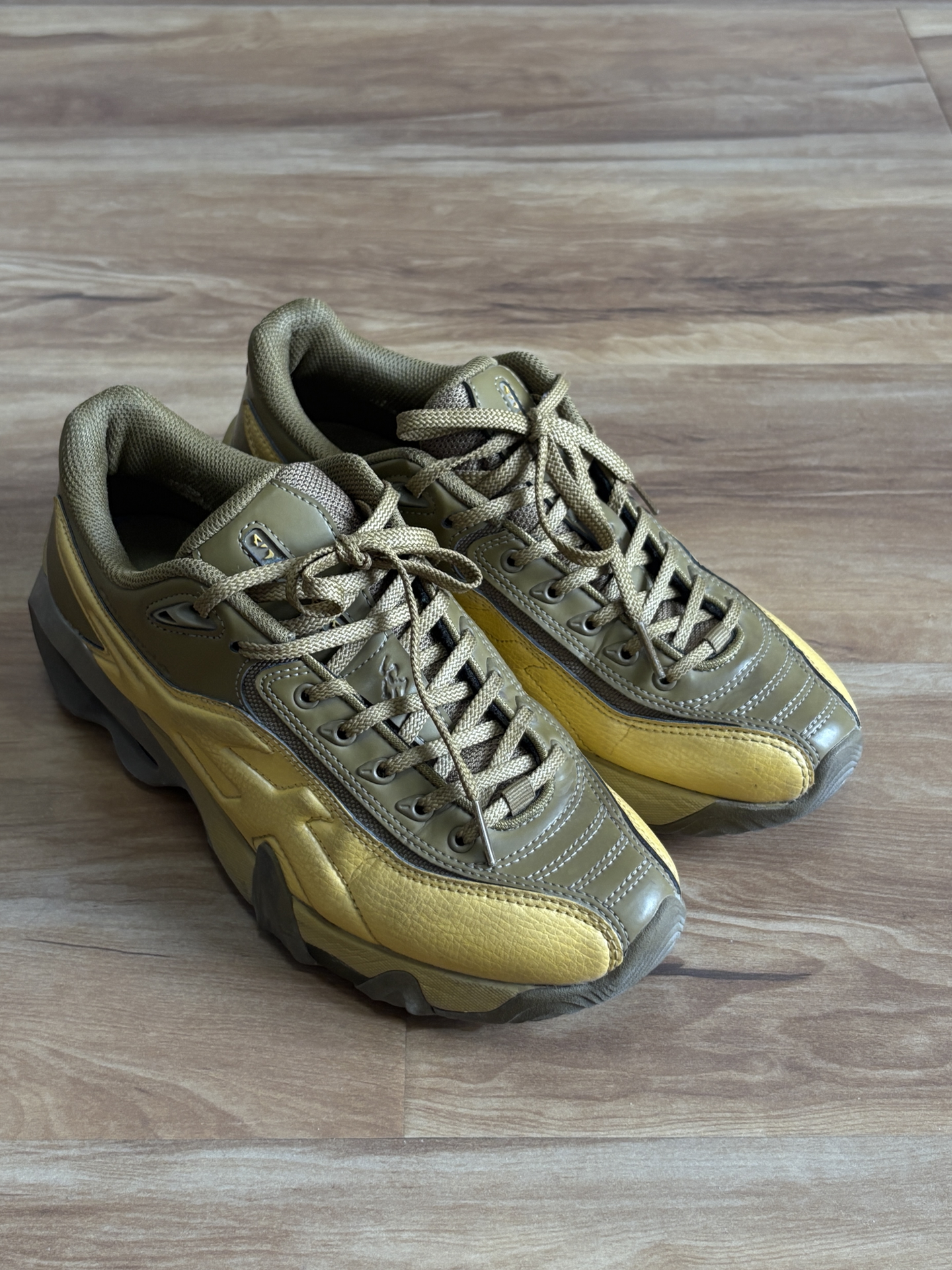 custom review-Kiko Kostadinov x ASICS NOVALIS Сетка Кожа Низкий Верх Повседневная Обувь Мужская Желтая Коричневая