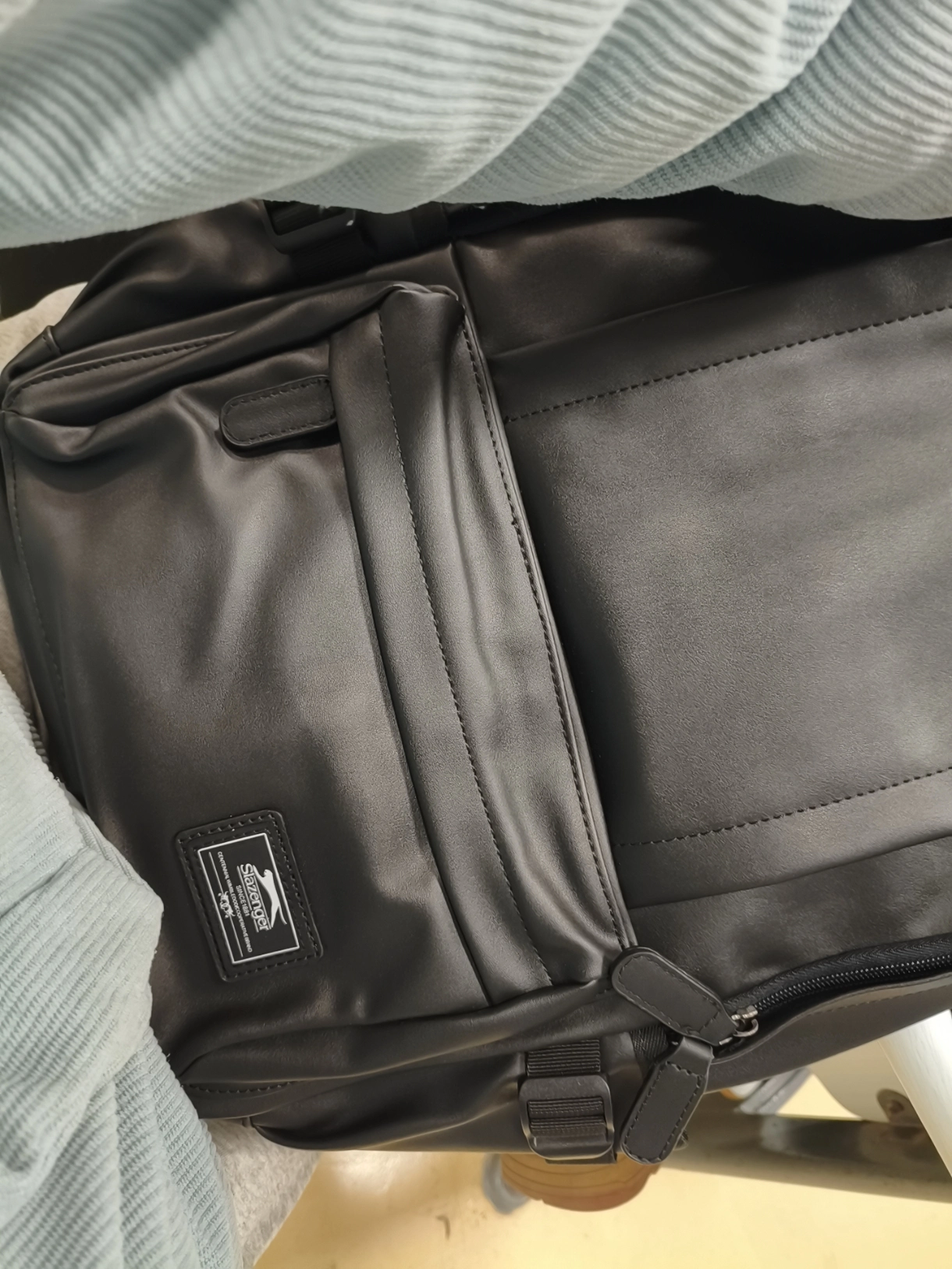 custom review-Slazenger Мягкая кожа Рюкзак Стандартный (Standard) Мужской Черный