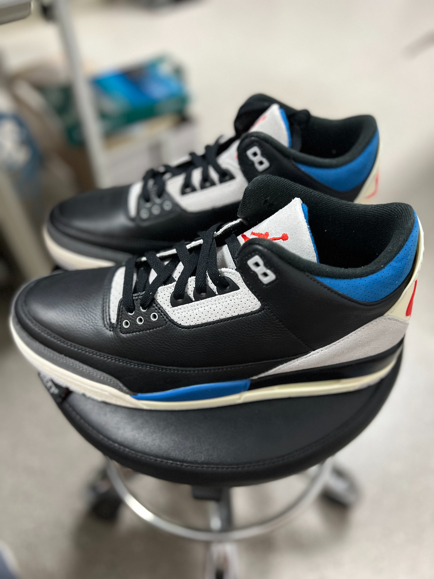 custom review-JORDAN Air Джордан 3 Винтажные баскетбольные кроссовки MID Топ Черный серый красный Мужской