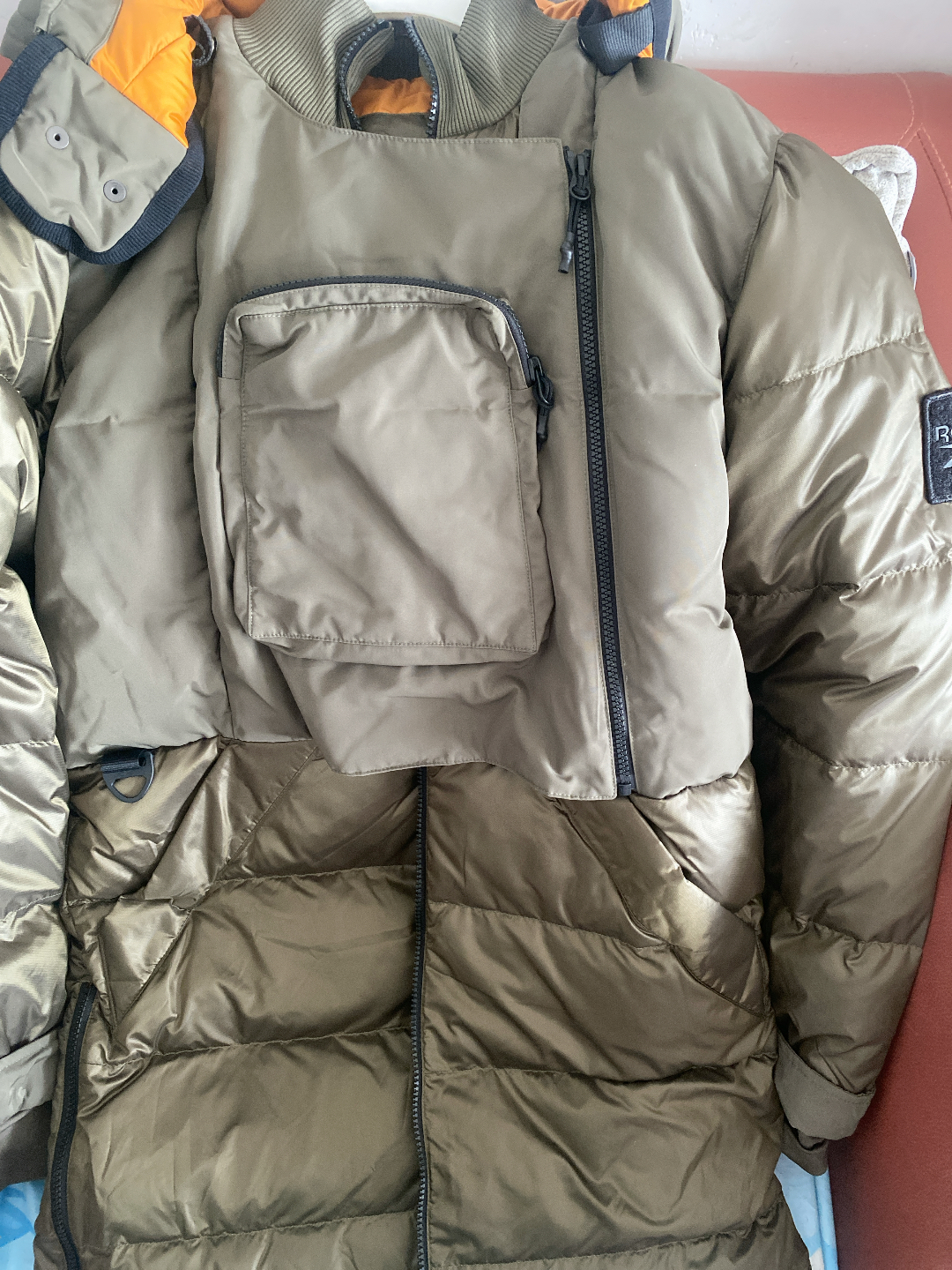 custom review-Reebok Мужской пуховик армейского зеленого цвета