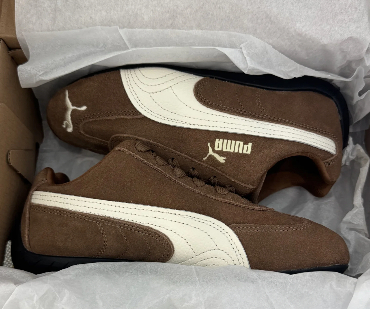 custom review-PUMA Speedcat Collection Устойчивый к истиранию Низкий Топ Повседневная Обувь Унисекс Темно-Коричневый