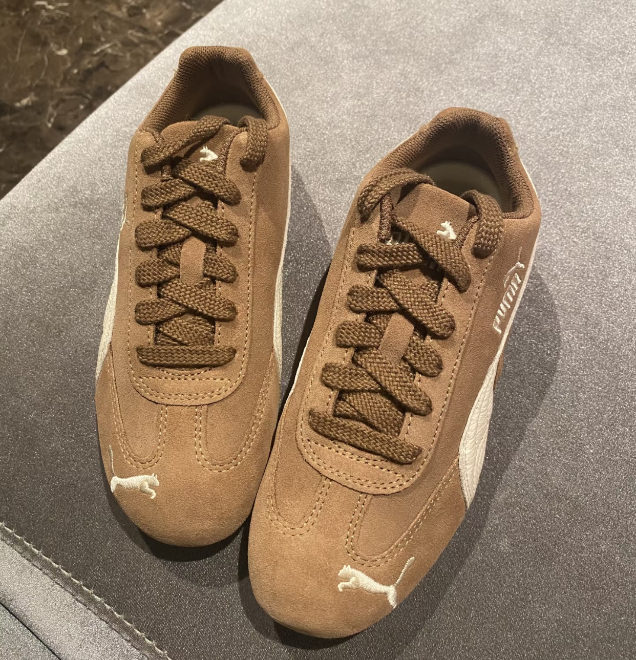 custom review-PUMA Speedcat Collection Устойчивый к истиранию Низкий Топ Повседневная Обувь Унисекс Темно-Коричневый