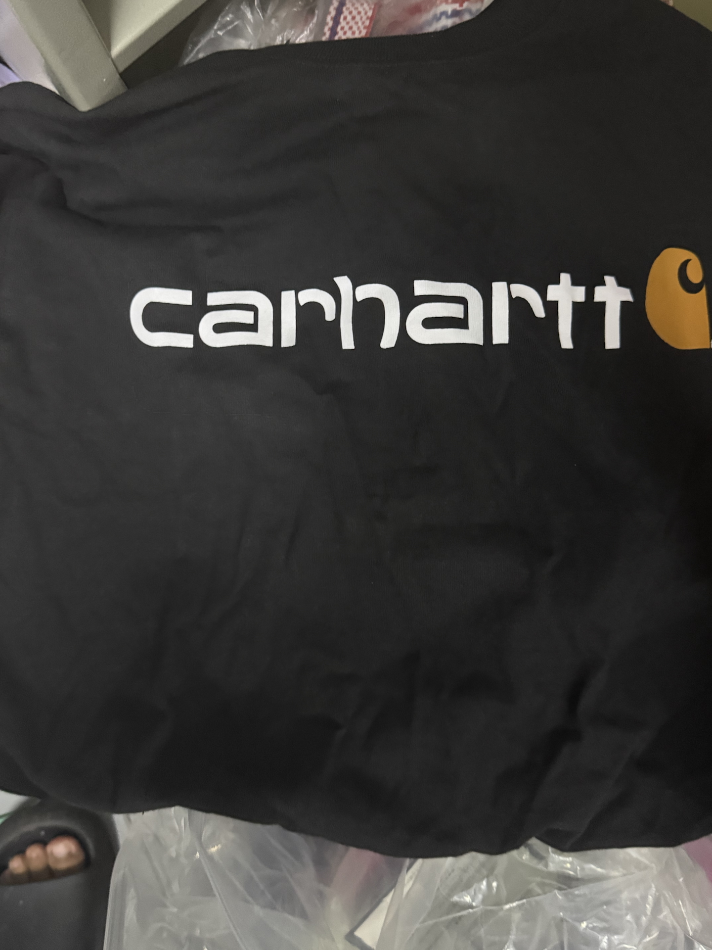 custom review-Carhartt K195 Свободный крой Тяжелая Короткая рукавная футболка с графическим логотипом Унисекс Черная