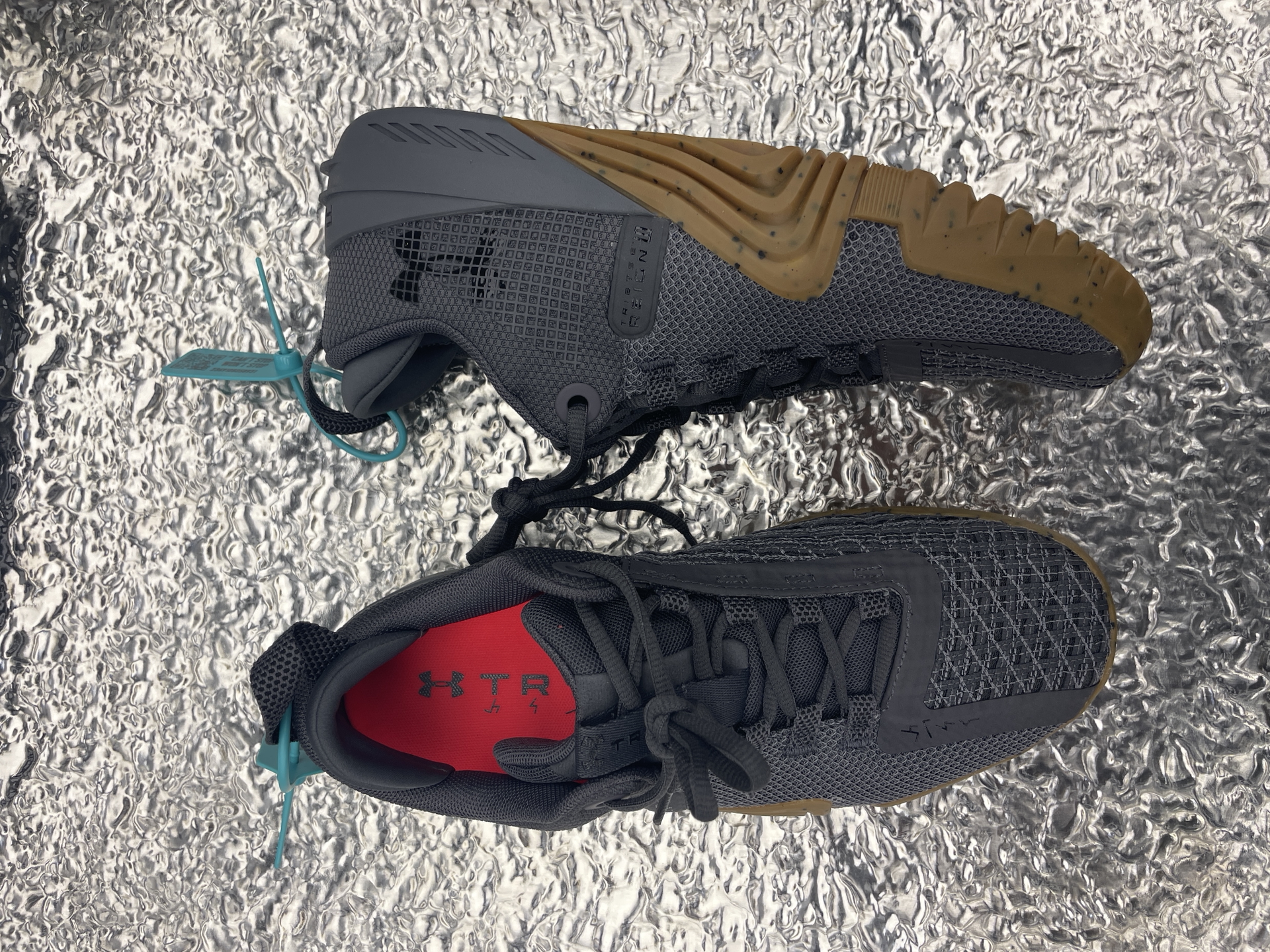 custom review-Under Armour Reign 6 Slip-Resistant Abrasion-Resistant Low-Top Training Shoes Men's Dark Gray Подпись Утеря устойчивость устойчивость к истиранию низкий топ тренировочные кроссовки мужской темно-серый