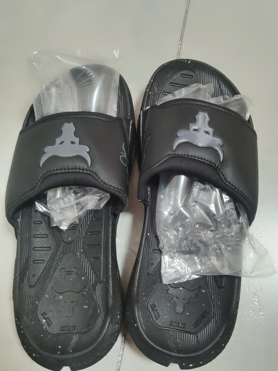 custom review-Under Armour Project Rock 5 Slip-Resistant Слипоны Мужские Черные