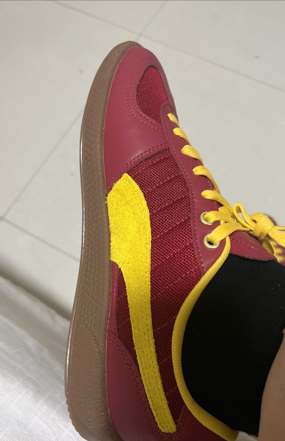 custom review-Гарри Поттер X PUMA Palermo Аbrasion Resistant Низкие Кроссовки для скейтбординга Мужские Темно-красные