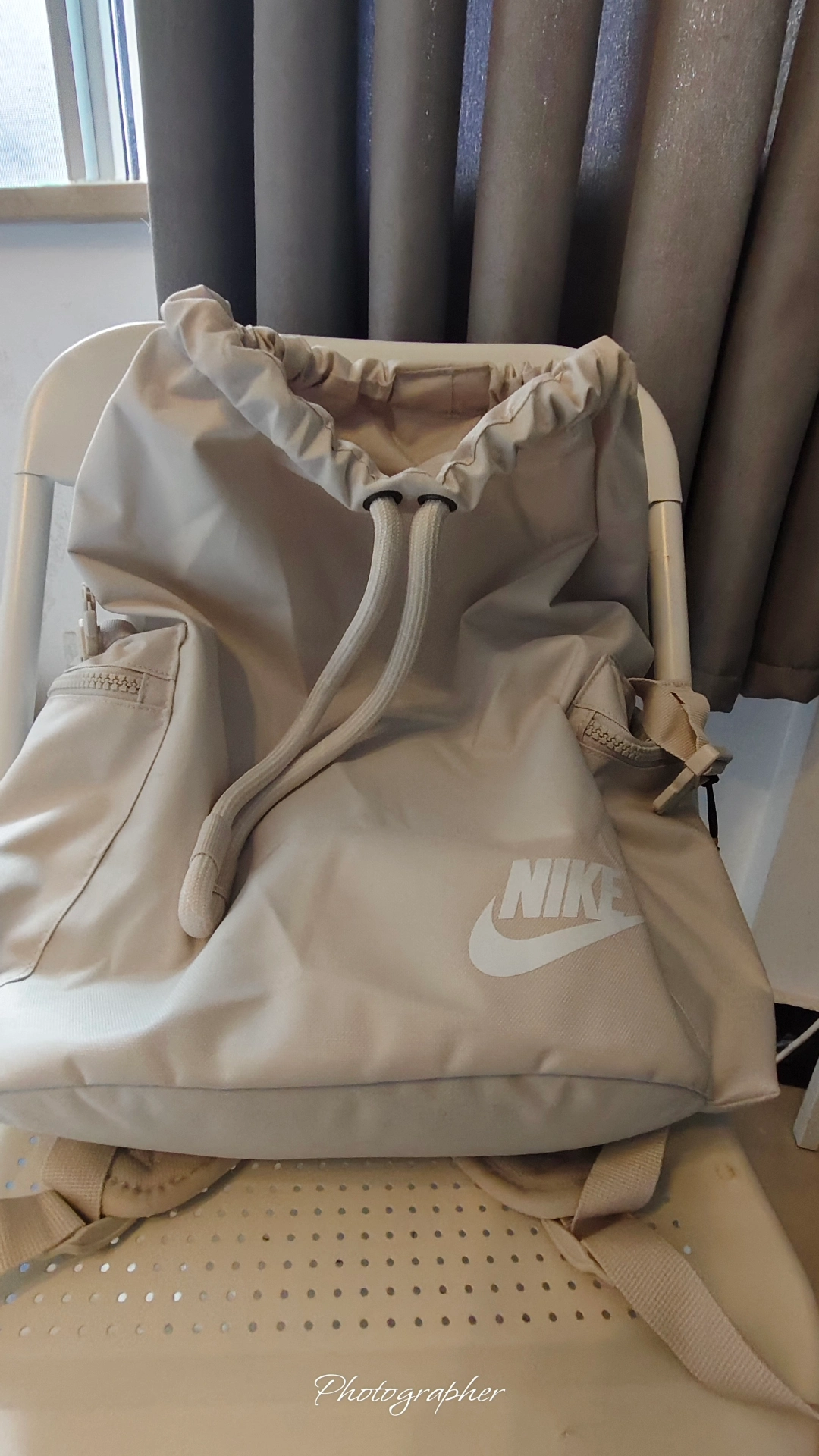 custom review-Nike Heritage Полиэстер Рюкзак Стандартный (Standard) Унисекс Светлый Древесный Коричневый Белый