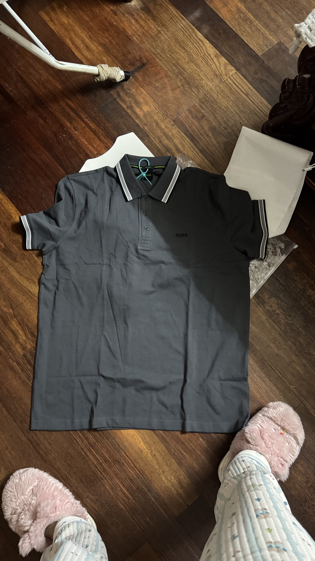 custom review-Hugo Boss Поло Мужское Темно-Серое