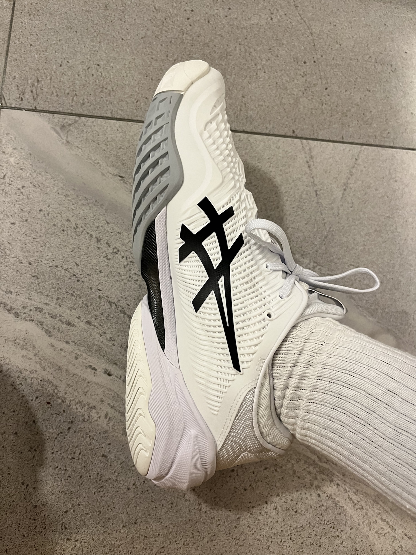 custom review-ASICS Court FF 3 Синтетическая кожа Дышащие Низкие теннисные кроссовки Мужские Белый Черный