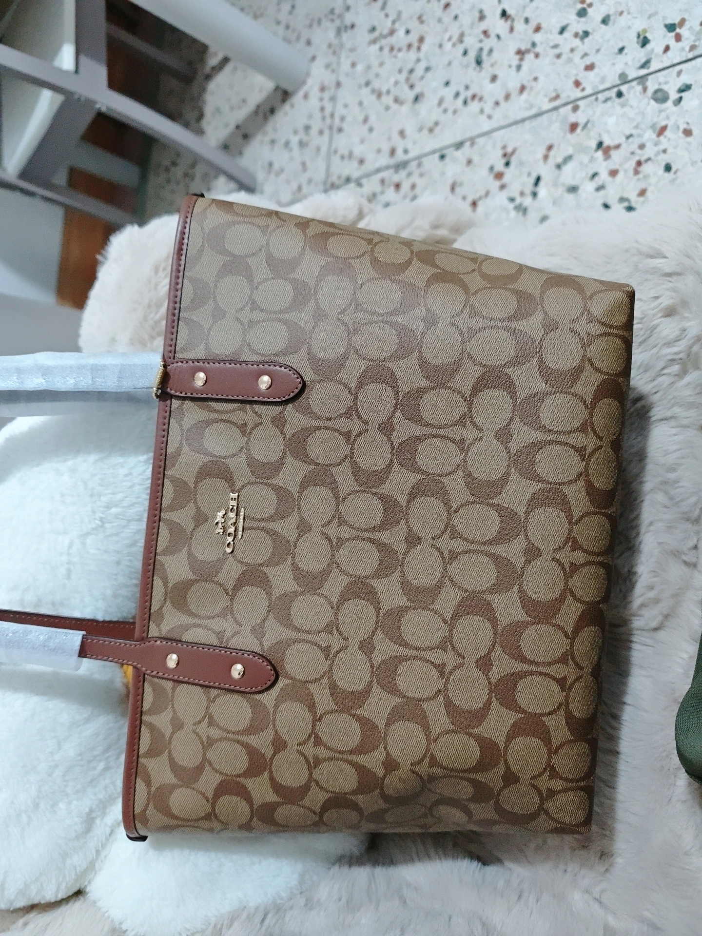 custom review-COACH City Zip Tote Сумка из искусственной кожи сумка через плечо большая женская хаки