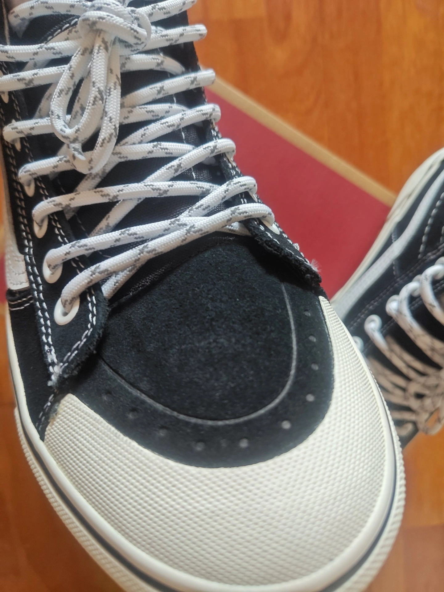 custom review-VANS Скейтборд Кроссовки Высокие Устойчивые к Износу Унисекс Черный Белый