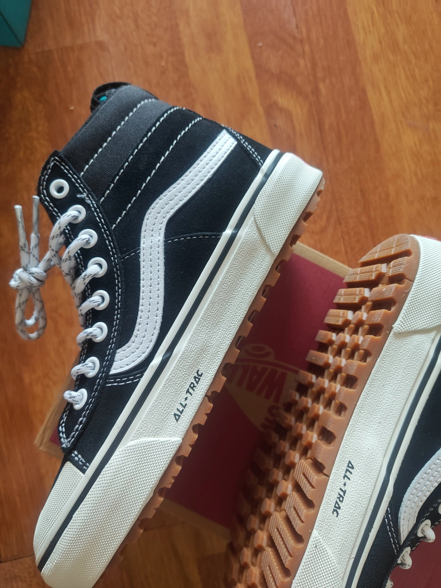 custom review-VANS Скейтборд Кроссовки Высокие Устойчивые к Износу Унисекс Черный Белый